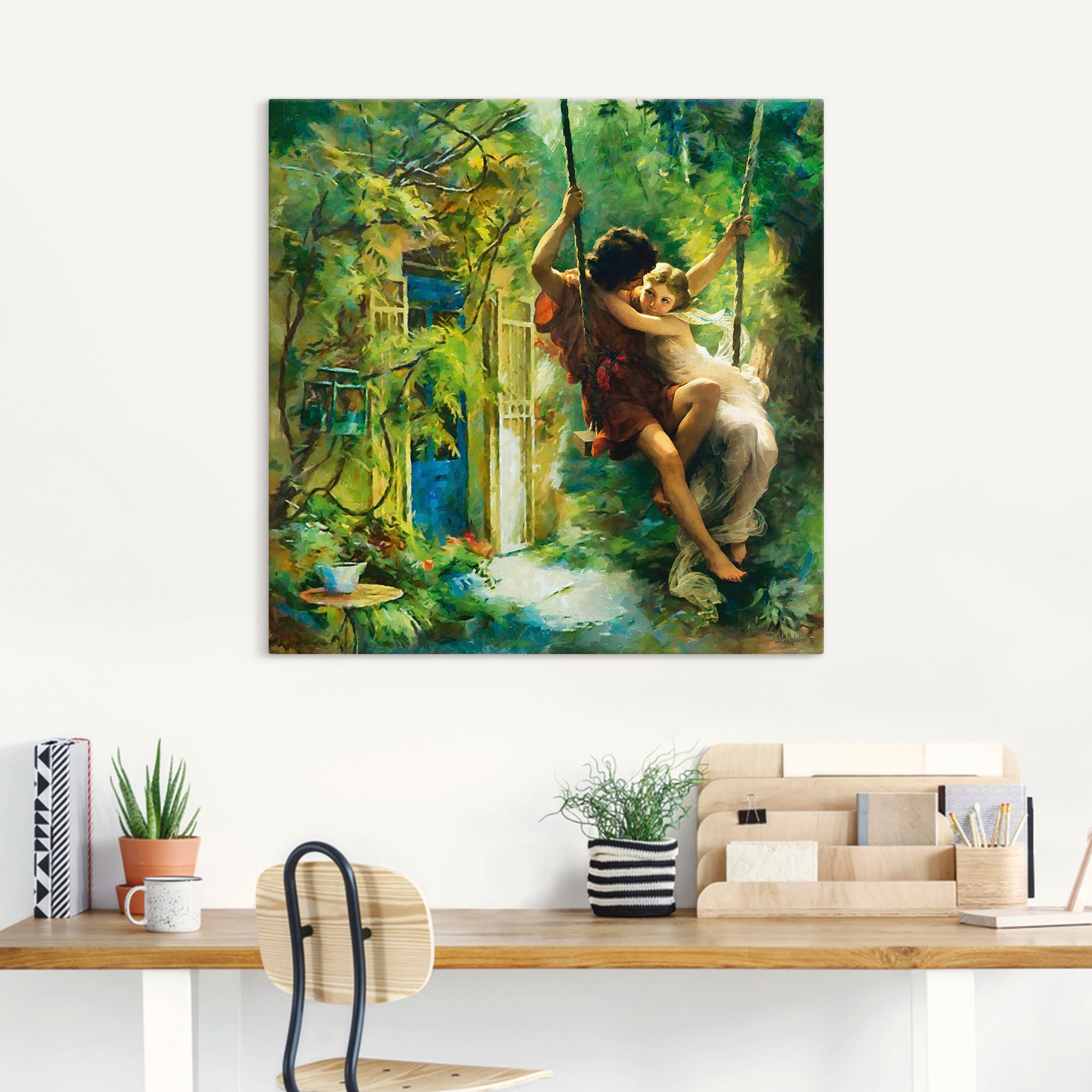 Artland Wandbild »Paar auf einer Schaukel«, Bilder von Liebespaaren, (1 St.), als Leinwandbild, Wandaufkleber in verschied. Größen