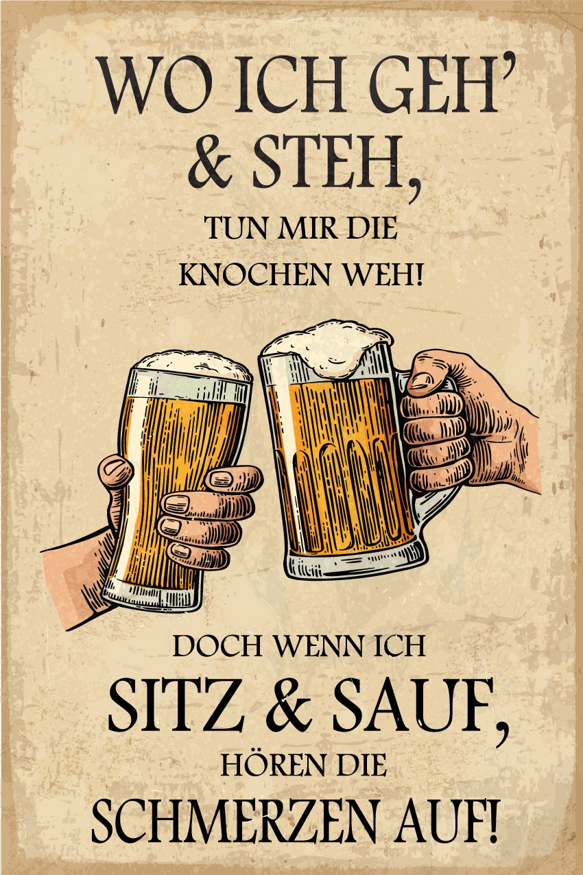 queence Alu-Dibond-Druck »Bier«, Getränke-Sprüche-Sprüche & Texte, Bier, Sprüche, Werkstatt, Schild