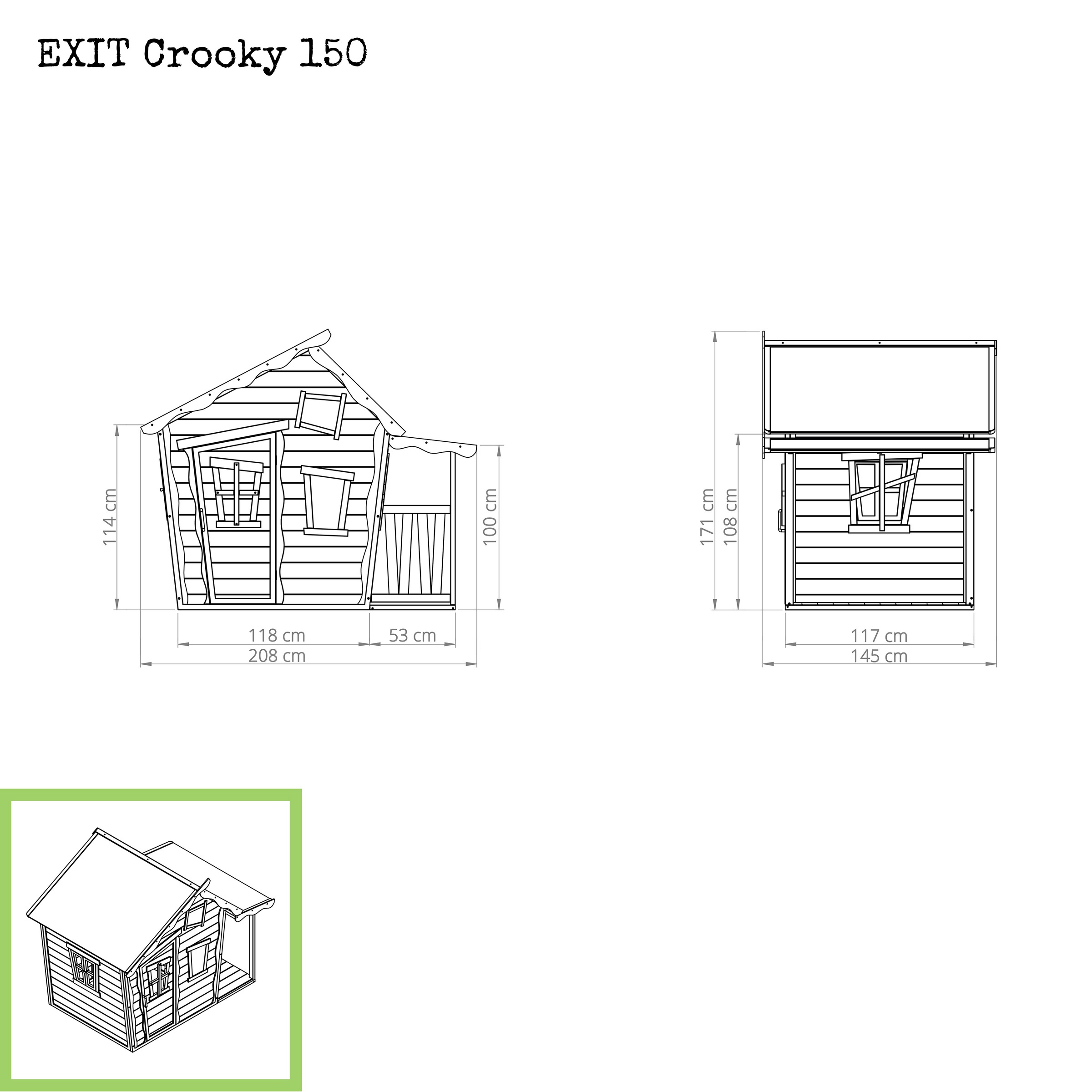 EXIT Spielhaus »Crooky 150«, BxTxH: 216,5x145x169 cm