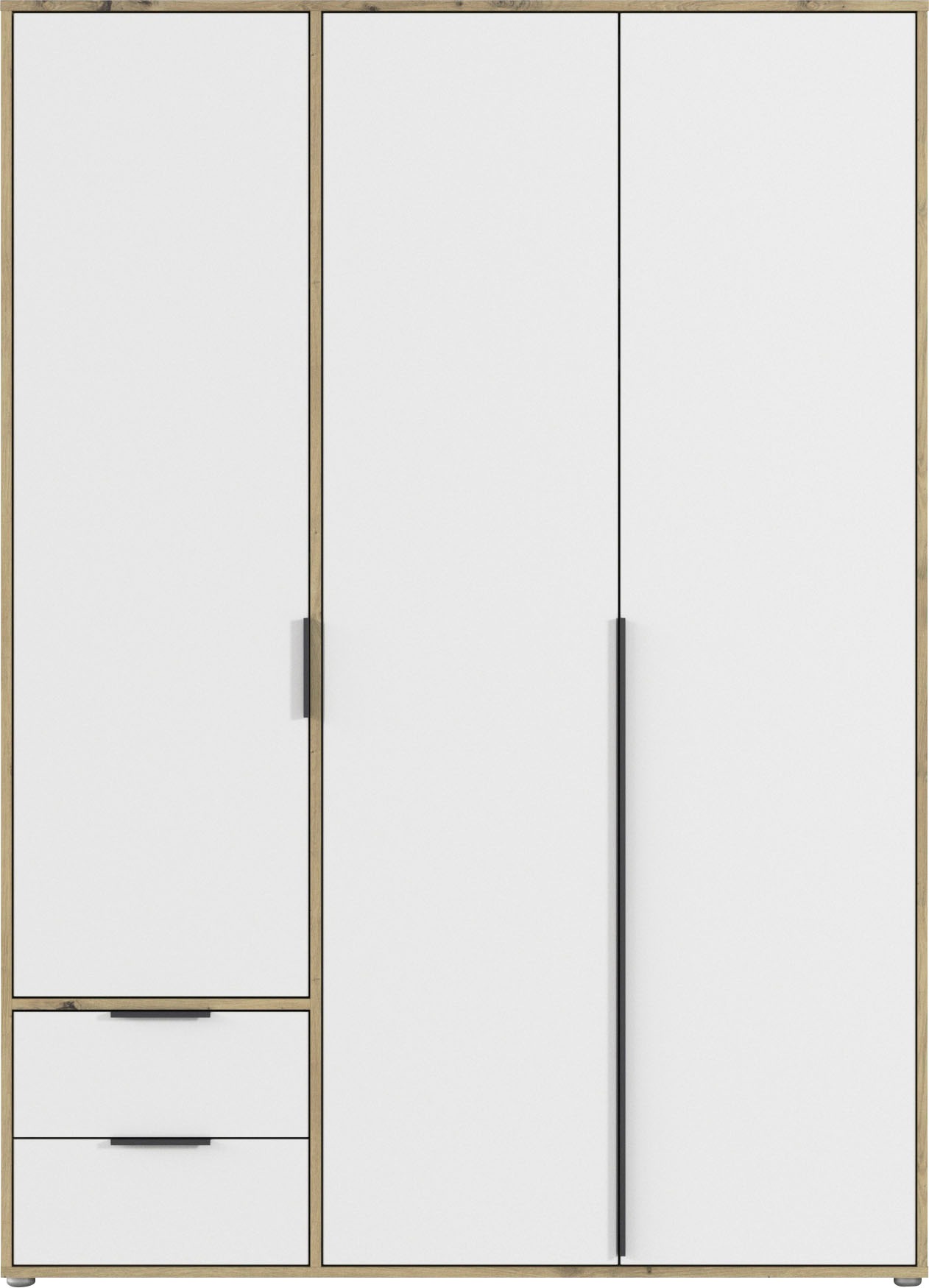 rauch Drehtürenschrank »Kleiderschrank Schrank Garderobe Wäscheschrank NAGATA viel Stauraum«, (in 3 verschiedenen Ausstattungen BASIC/CLASSIC/PREMIUM), mit Schubladen sowie Stangengriffen TOPSELLER MADE IN GERMANY