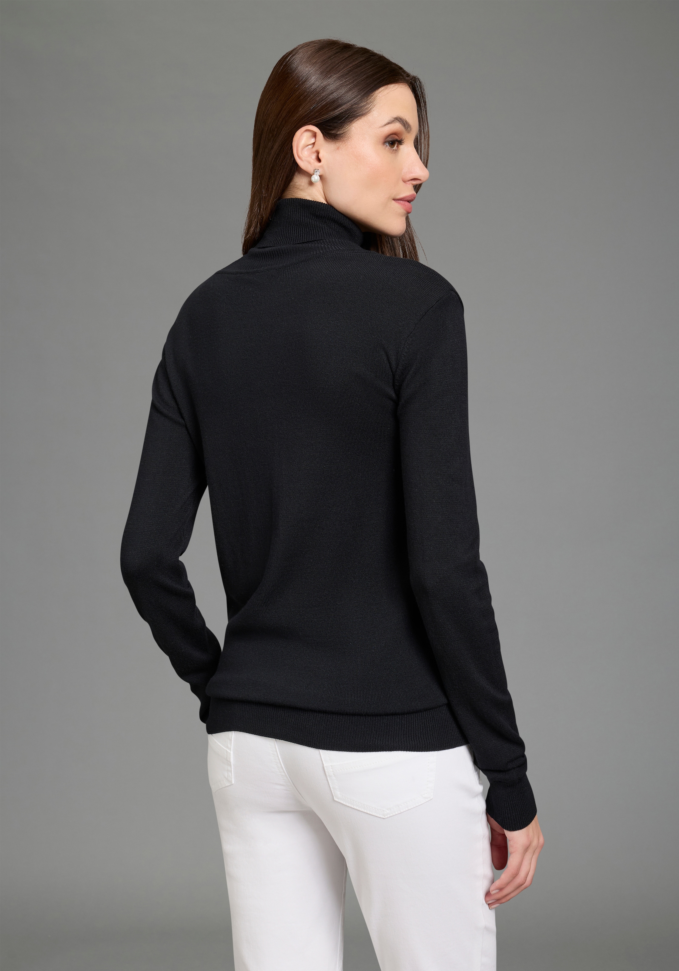 Bruno Banani Rollkragenpullover mit Metalllogo