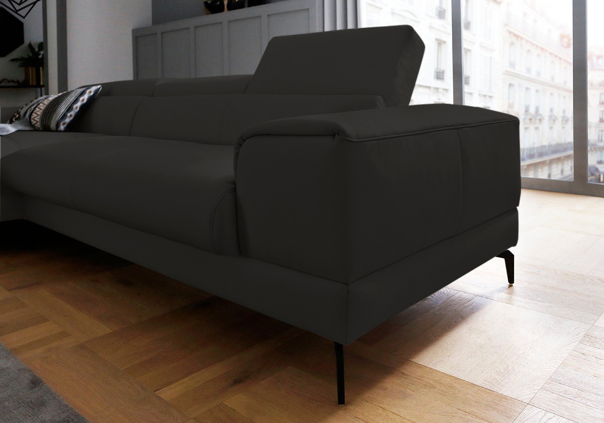 W.SCHILLIG Ecksofa »piedroo, Designsofa mit tollem Sitzkomfort, L-Form«, Kopfteilverstellung, wahlweise mit Sitztiefenverstellung, Breite 303cm