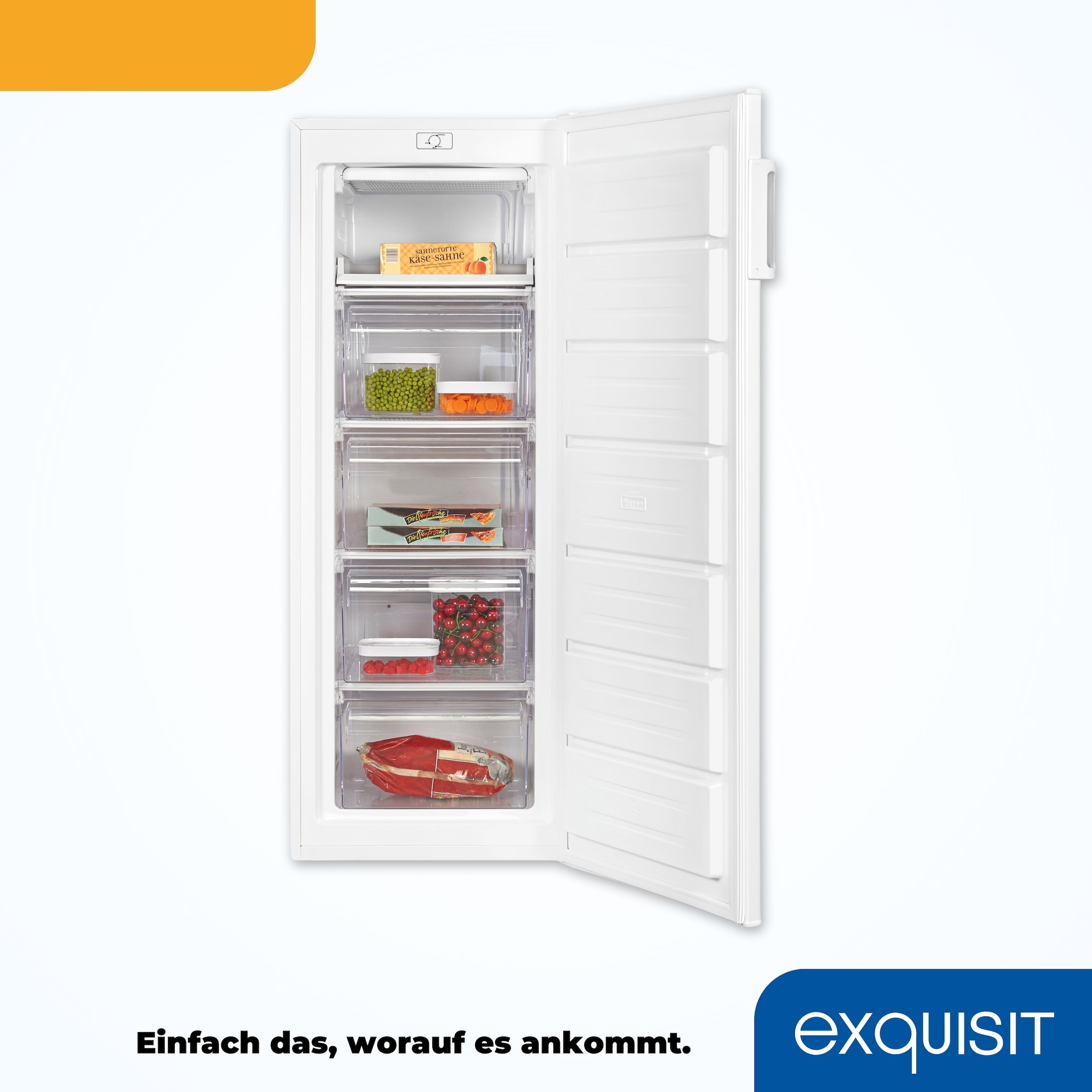 exquisit Gefrierschrank »GS230-H-040D«, 142,6 cm hoch, 54,4 cm breit, 168 Liter Nutzinhalt