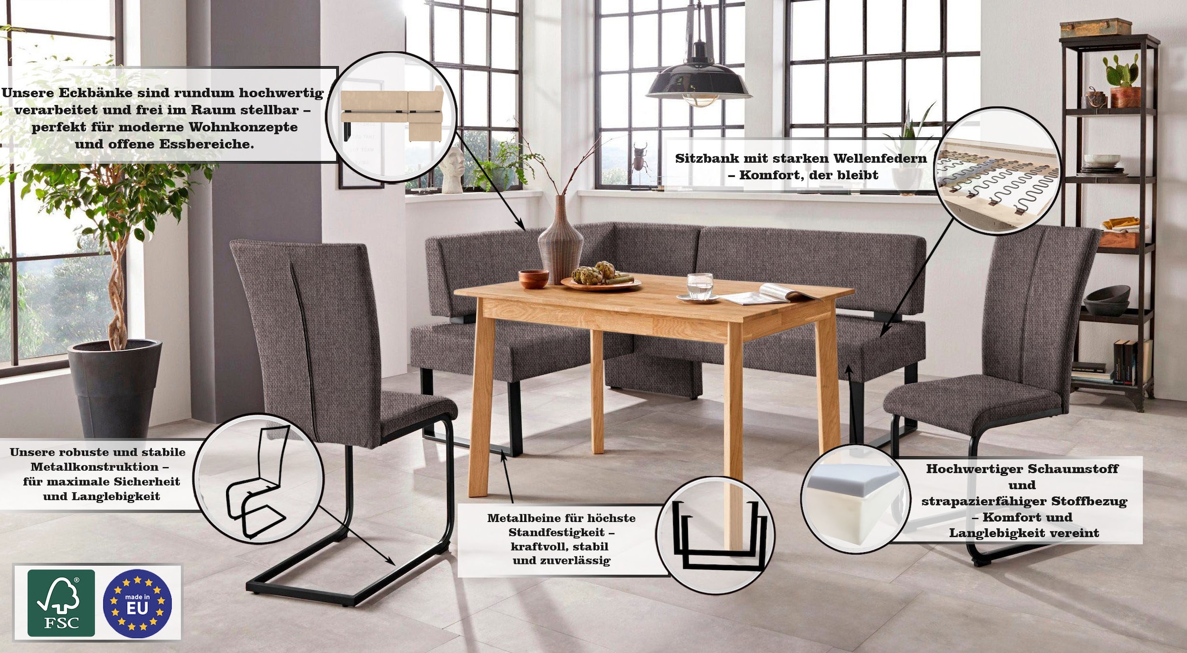 Home affaire Freischwinger »Oliver«, (Set), 2 St., Microfaser, Stuhl belastbar bis 120 Kg