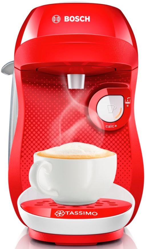 TASSIMO Kapselmaschine »Happy TAS1006, über 70 Getränke, platzsparend«, vollautomatisch, geeignet für alle Tassen, Wassertank 0,7 L, rot/weiß