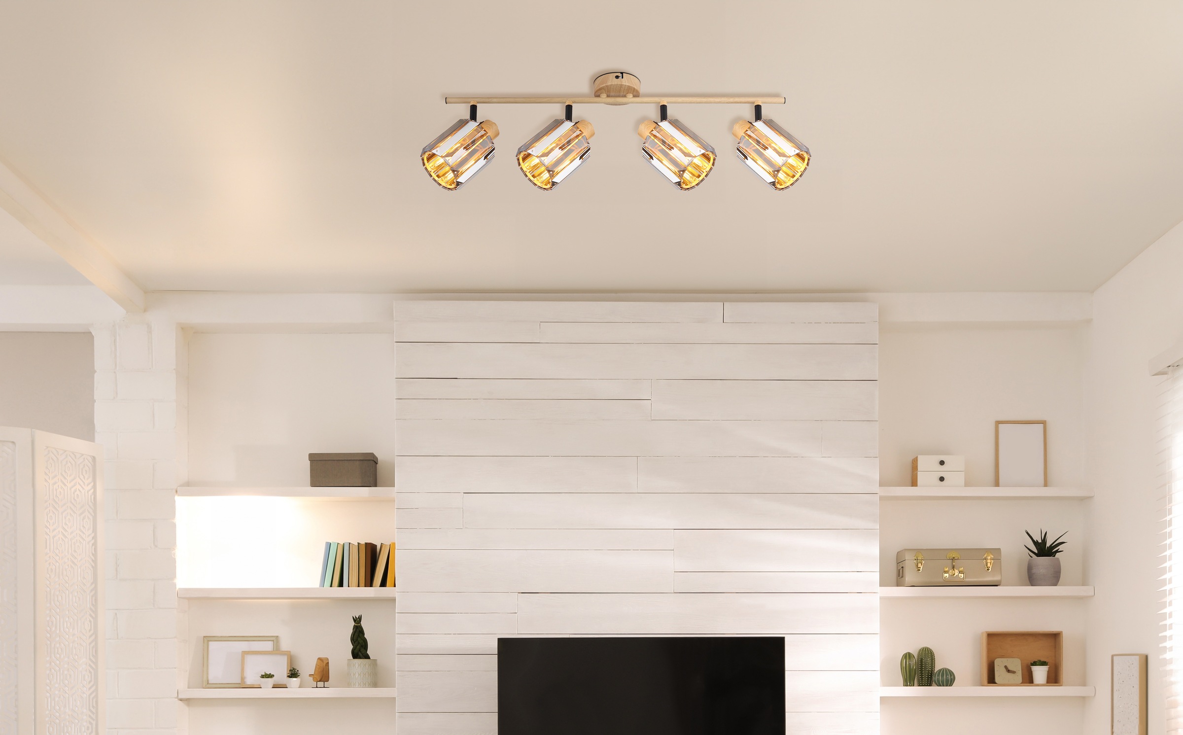 NOWA LED Deckenstrahler »RUN«, 4 flammig, Leuchtmittel E14 | ohne Leuchtmittel, geeignet für E14-Fassung, Abmessungen 640x90x150 mm