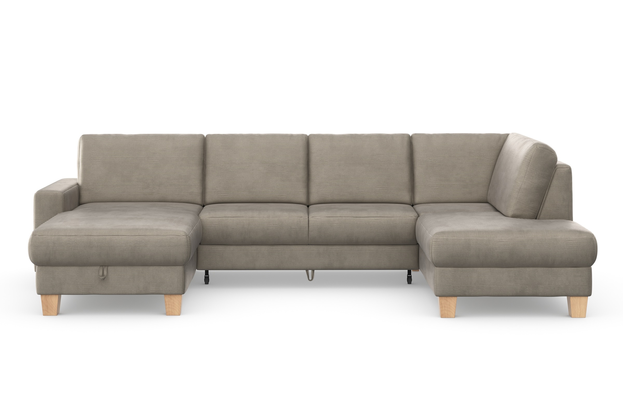 Home affaire Wohnlandschaft »Summer U-Form«, mit oder ohne Bettfunktion und Bettkasten, Cord-Bezug