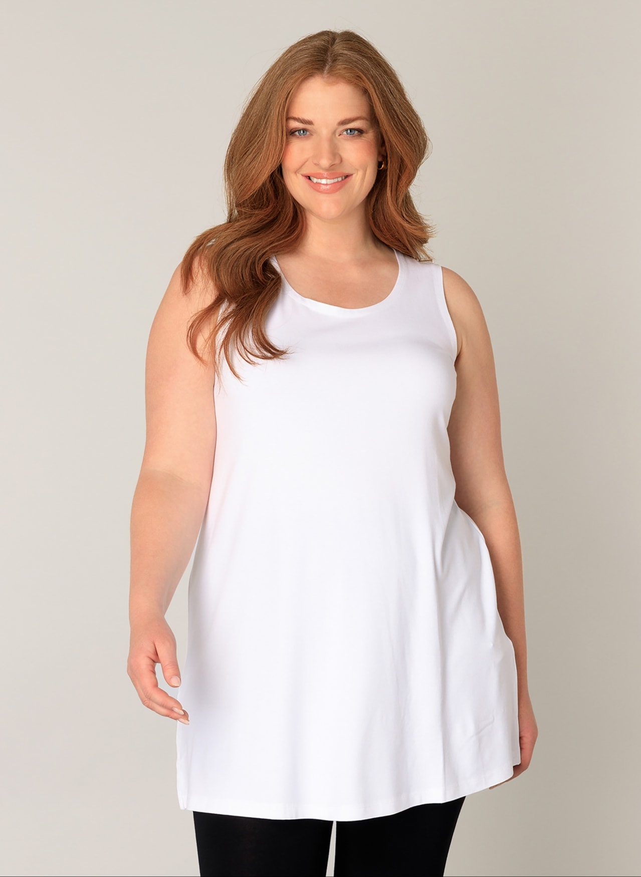 Base Level Curvy Longshirt »Abbigale« ärmellos, Seitlich Geschlitzt