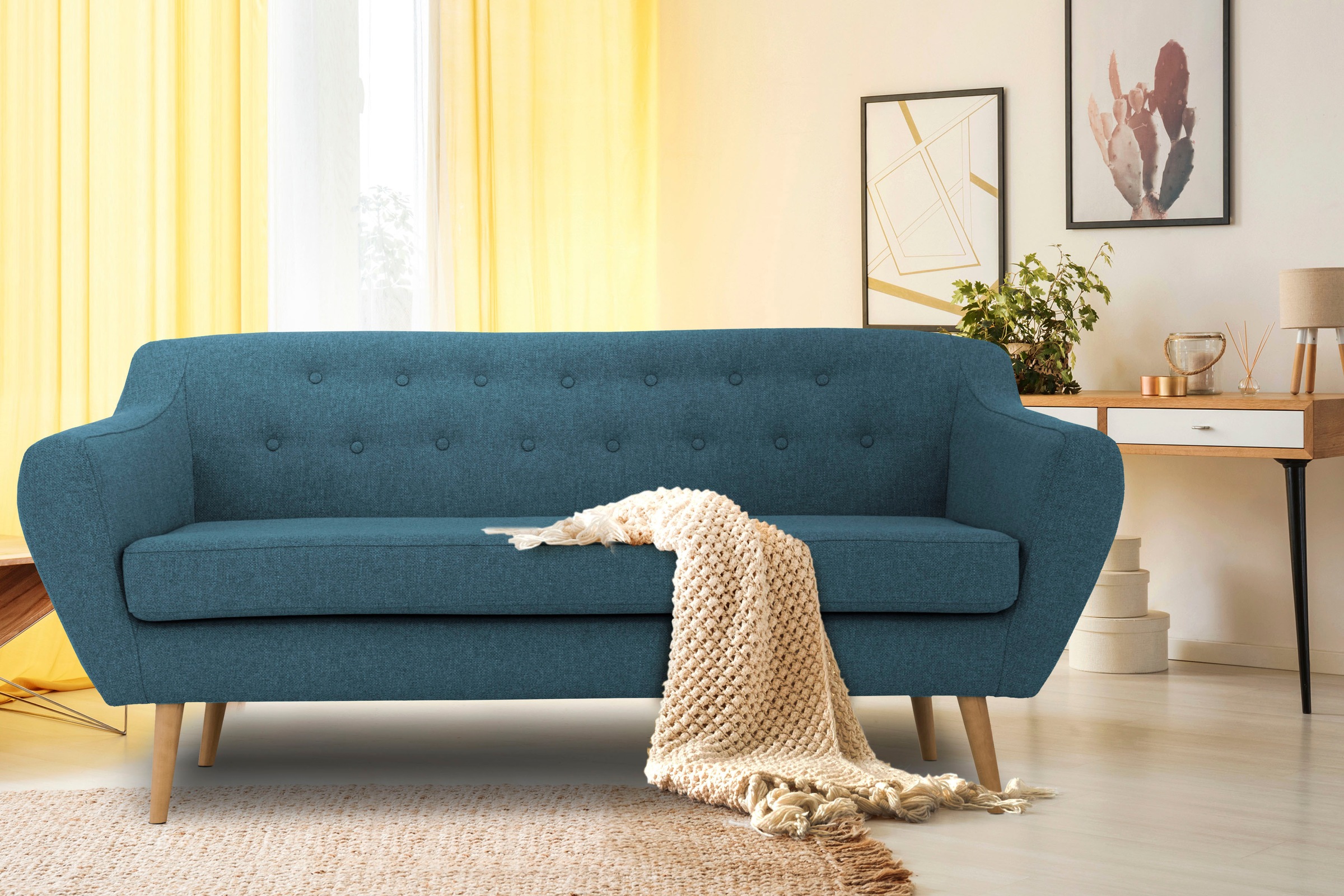 Home affaire 3-Sitzer »Renne« mit Heftung im Rücken im skandinavischem Stil günstig online kaufen