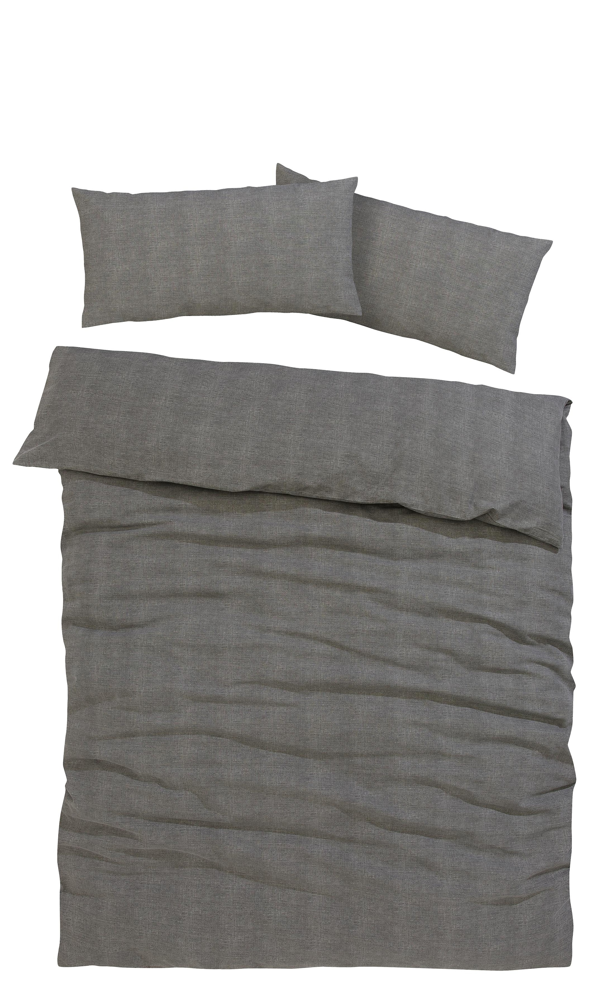 Home affaire Bettwäsche »Melli in Gr. 135x200, 155x220 oder 200x200 cm«, Bettwäsche aus Baumwolle, Leinen-Look in Melange-Optik