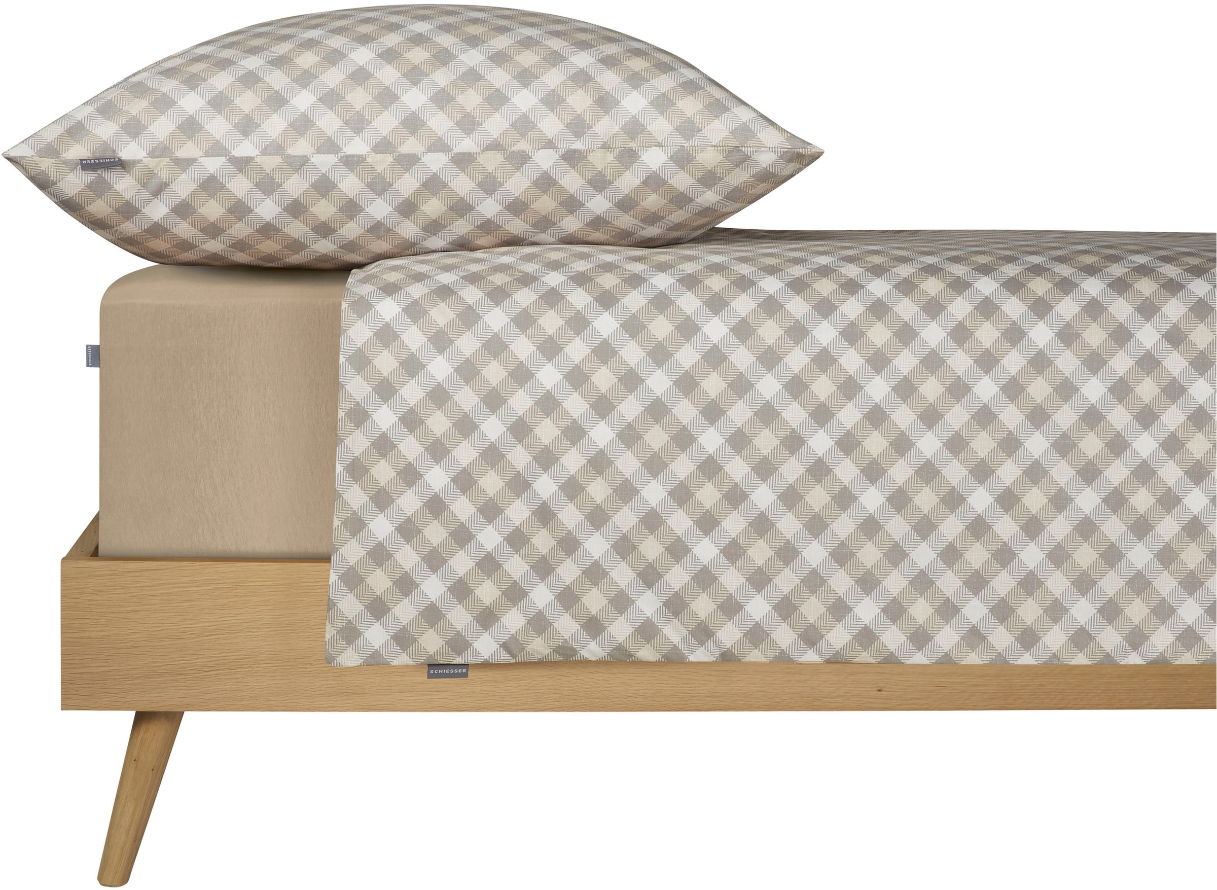 Schiesser Bettwäsche »Rin aus weicher Baumwolle mit klassischen Karos«, Made in Green