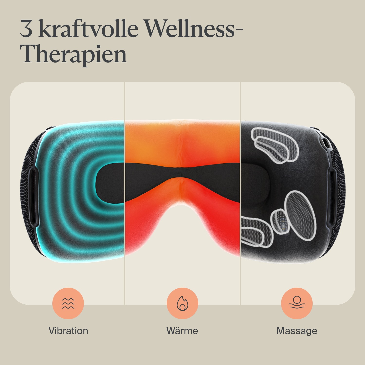 Therabody Gesichtsmassagegerät »SmartGoggles 2.0 Augenmassage, Vibration, Massage, Wärme«, lindert Kopfschmerzen, verbessert die Schlafqualität, App-Steuerung