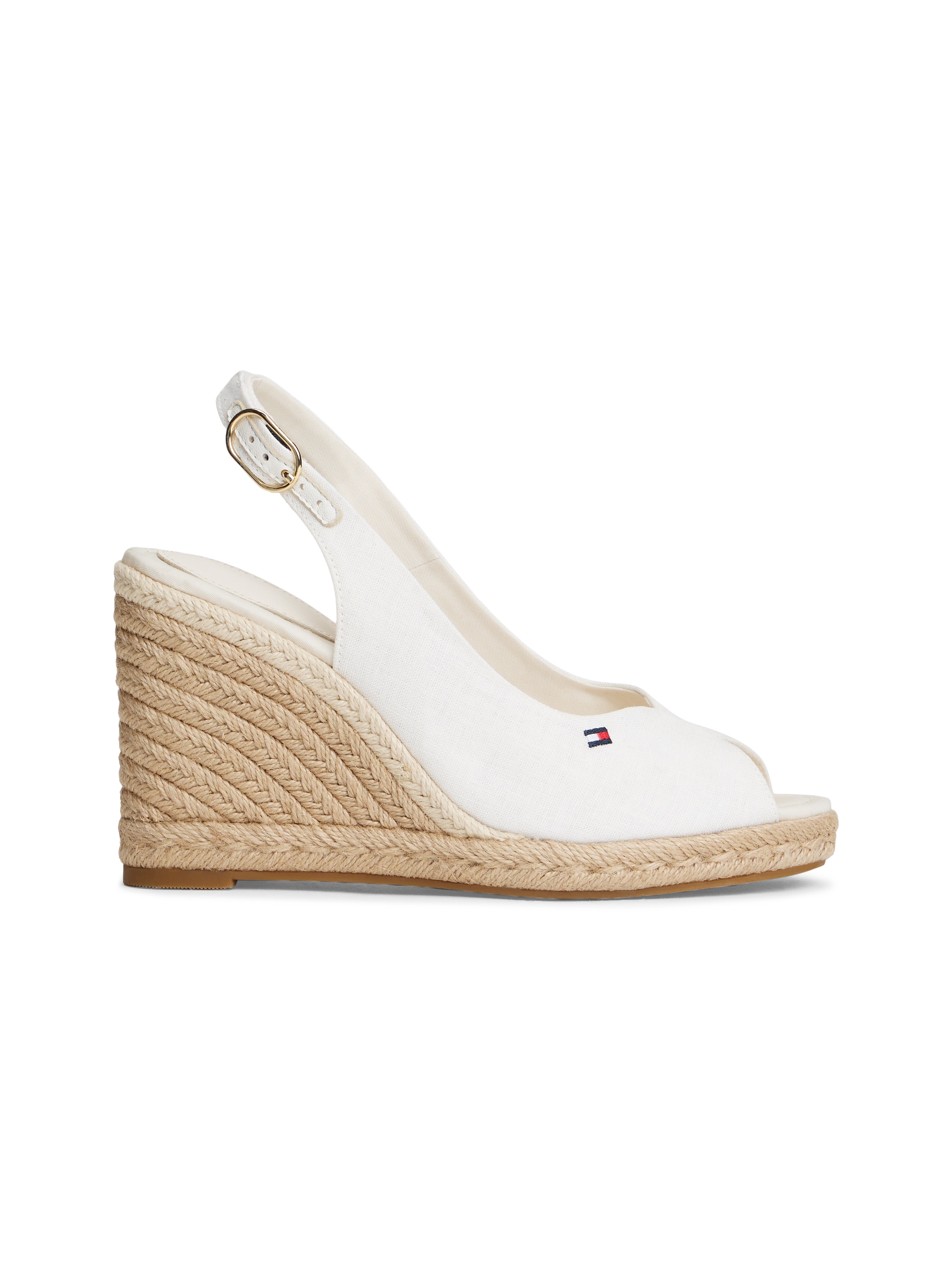 Tommy Hilfiger High-Heel-Sandalette »FLAG HIGH WEDGE ESPAD SLINGBACK«  Keilsandalette, Sommerschuh, verstellbarer Schnalle in schmaler Form