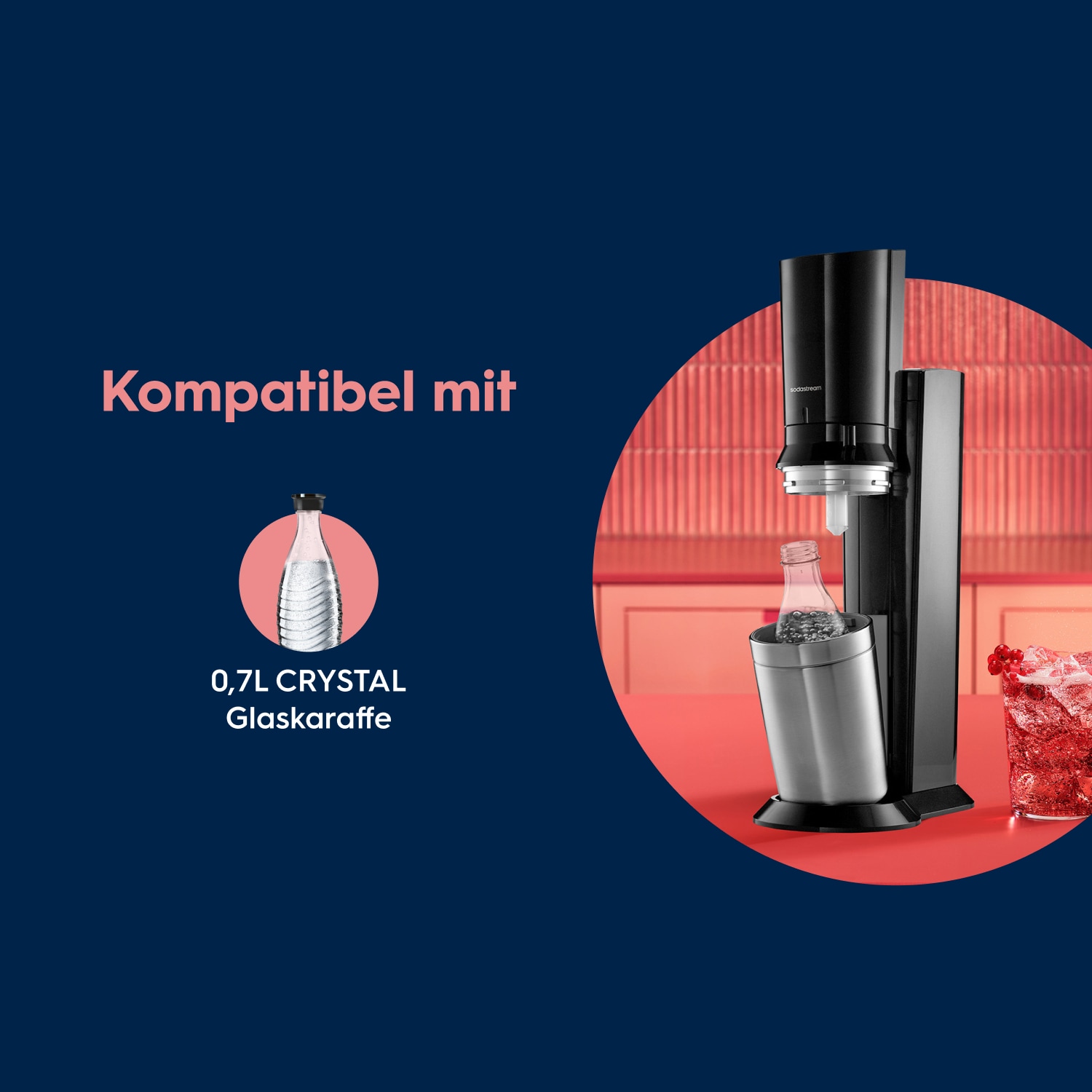SodaStream Wassersprudler »CRYSTAL 3.0 Wassersprudler titan, Vorteilspack« 3 Glaskaraffen inklusive, ideal für Mehrpersonenhaushalte