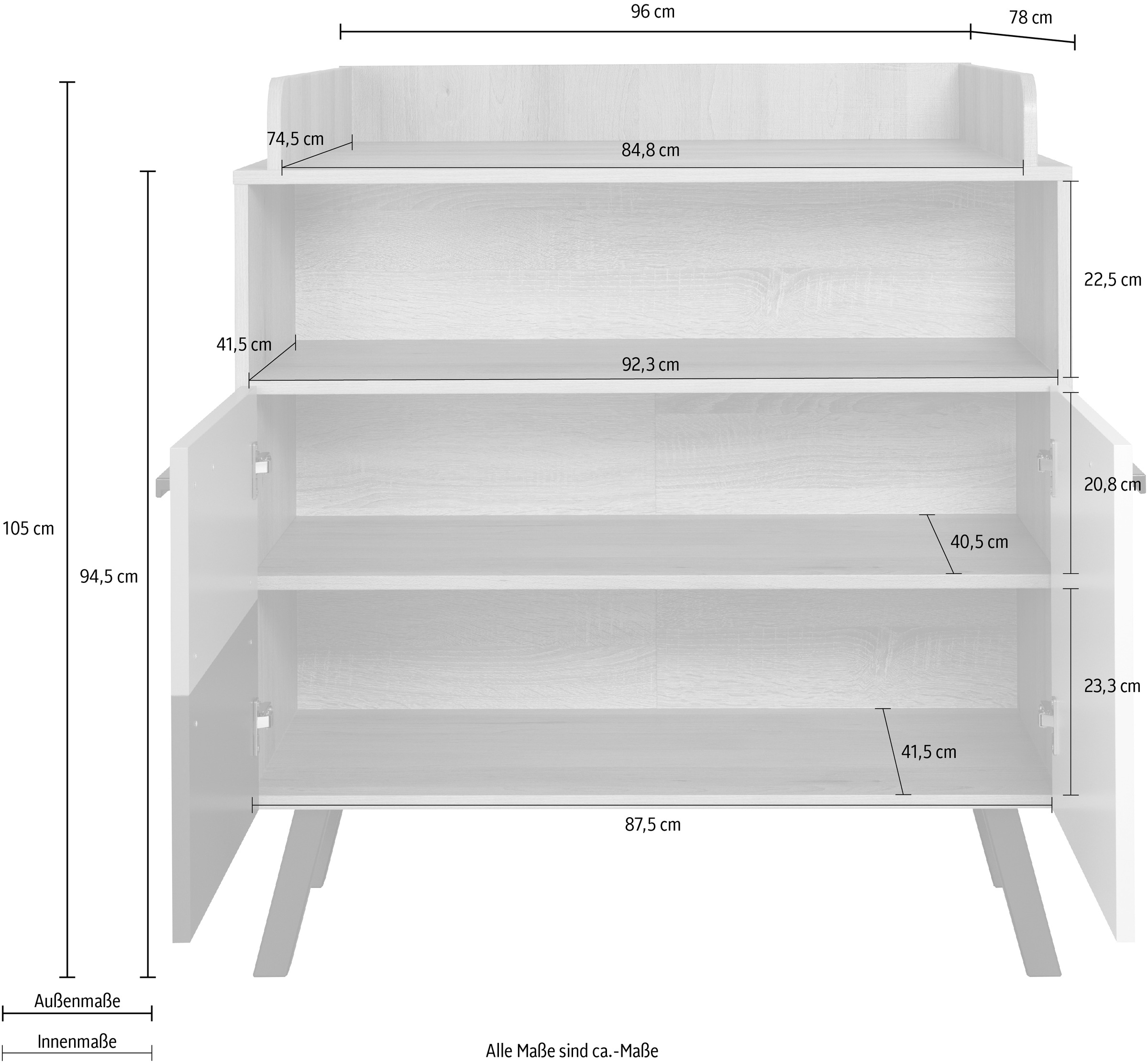 trendteam Wickelkommode »Mats«, bis 15 kg, 96 cm