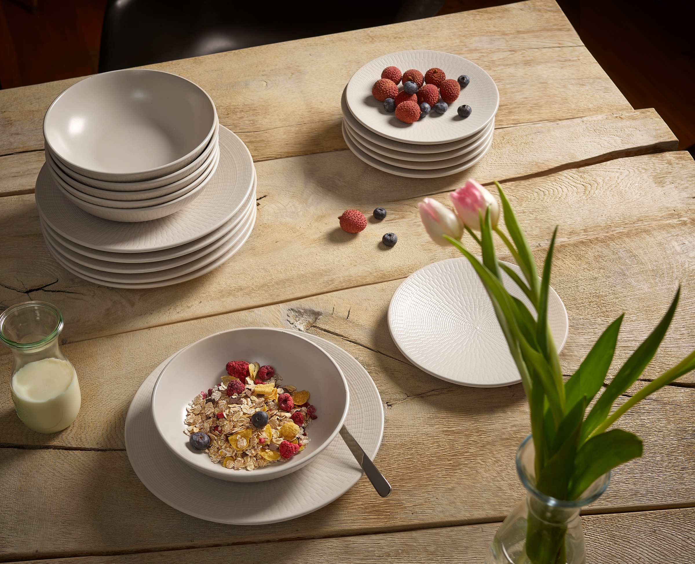 ECHTWERK Tafelservice »Blanka Nature-Design«, (Set, 18 tlg.), mit Struktur günstig online kaufen
