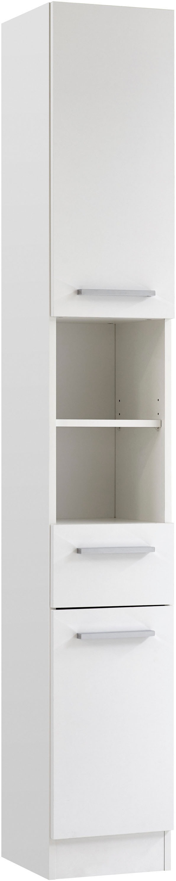 Saphir Badmöbel-Set »Quickset 335 7-teilig, Waschbeckenunterschrank mit LED-Spiegelschrank«, (7 St.), Hochschrank, Unterschränke, Hängeschränke, inkl. Türdämpfer, 13 Türen