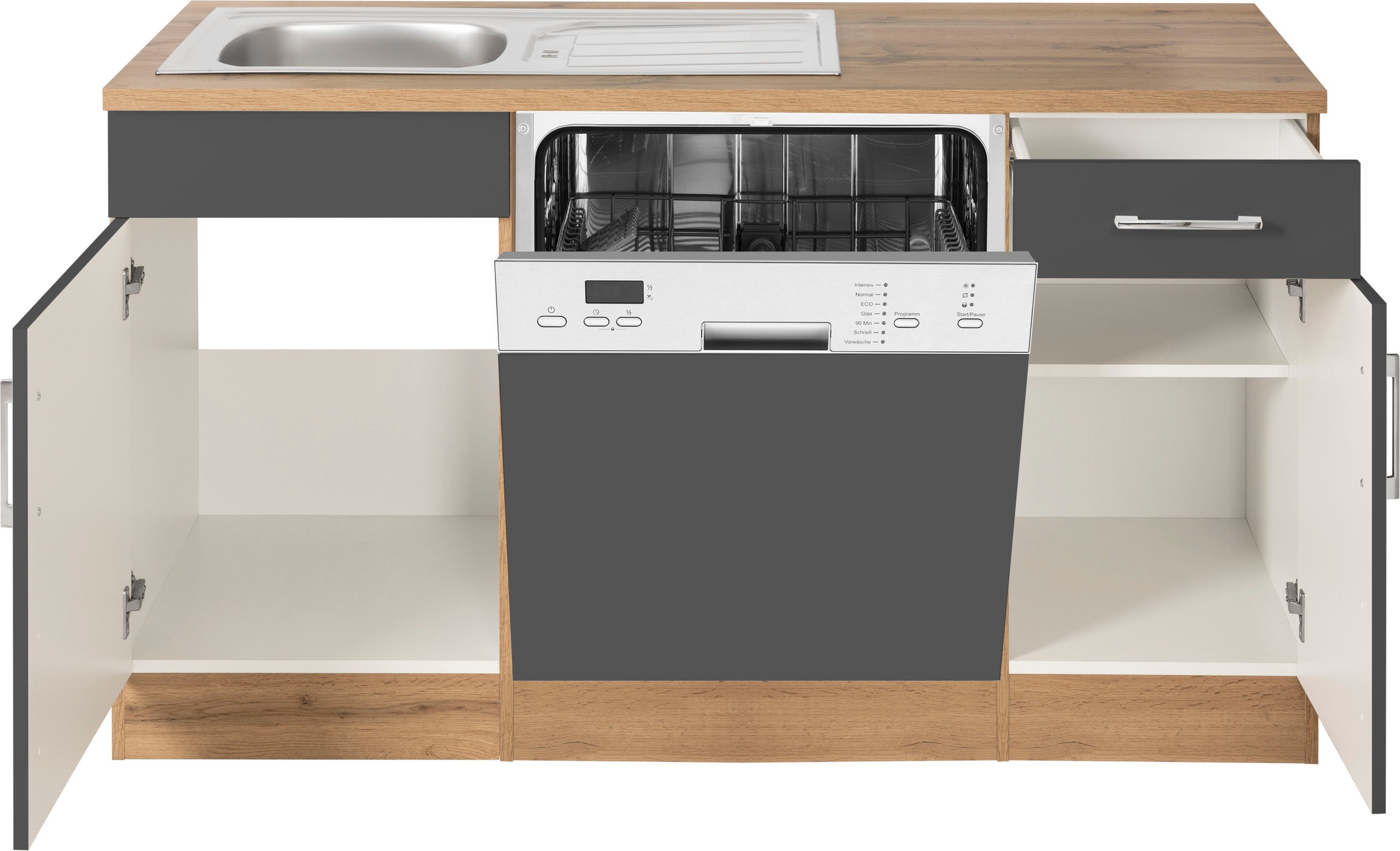 KOCHSTATION Winkelküche »KS-Colmar«, mit E-Geräten, Stellbreite 210/300 cm