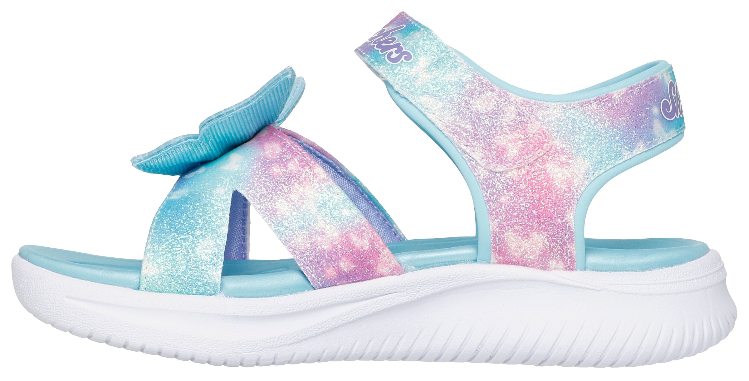 Skechers Sandale »JUMPSTERS SANDAL-BUTTERFLY BRITES«, Blink,-Klettschuh, Schmetterlingdesign, Größenschablone zum Download