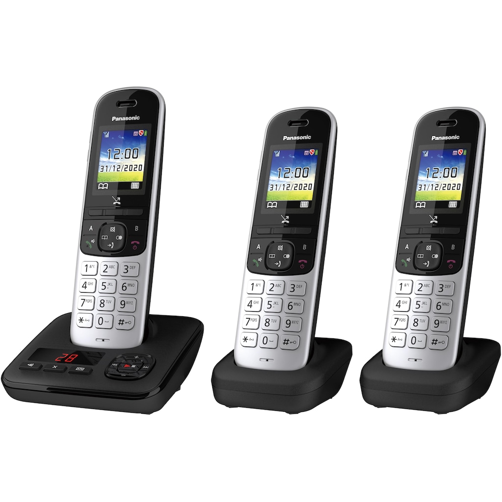 Panasonic Schnurloses DECT-Telefon »KX-TGH723 Trio«, (Mobilteile: 3), mit Anrufbeantworter