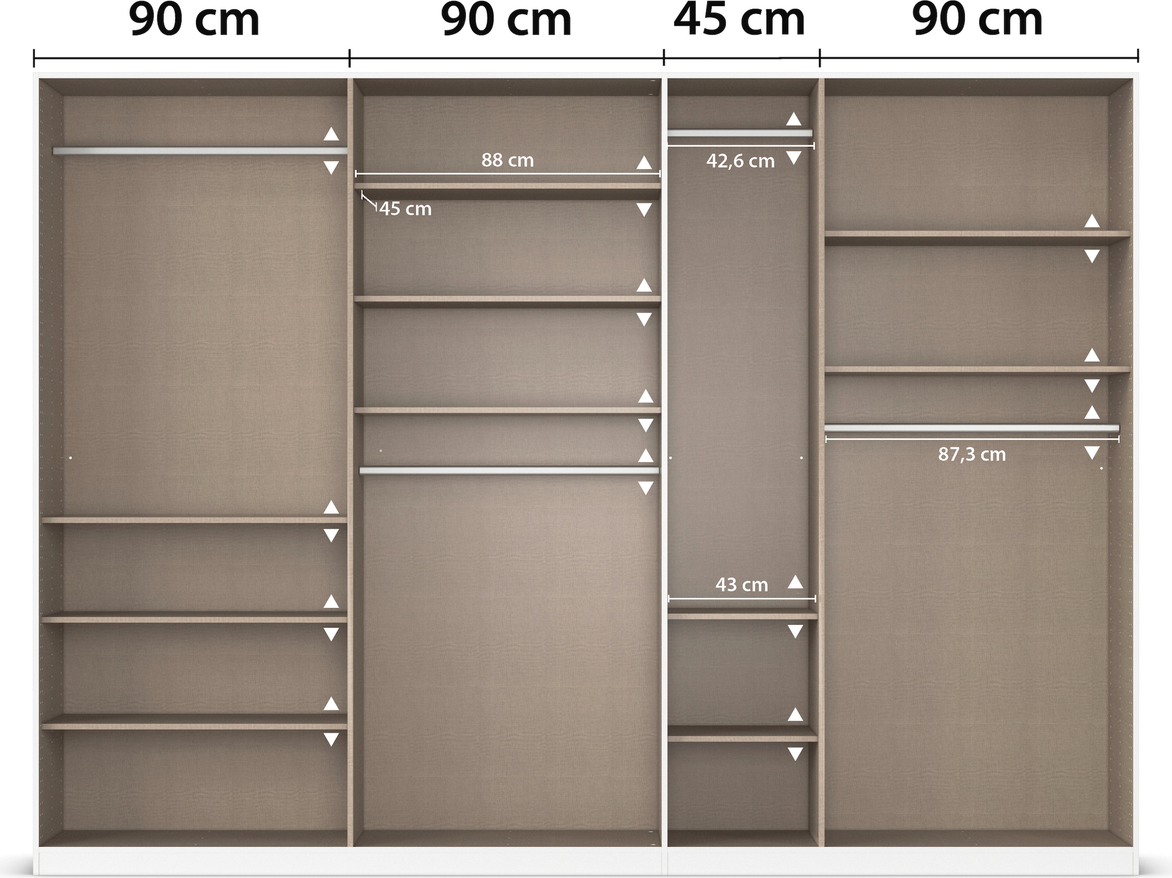 rauch Drehtürenschrank »Kleiderschrank Schrank Garderobe AGORDO mit Dekor- oder Hochglanzfront«, durchdachte Innenausstattung, in 6 Breiten und 2 Höhen MADE IN GERMANY