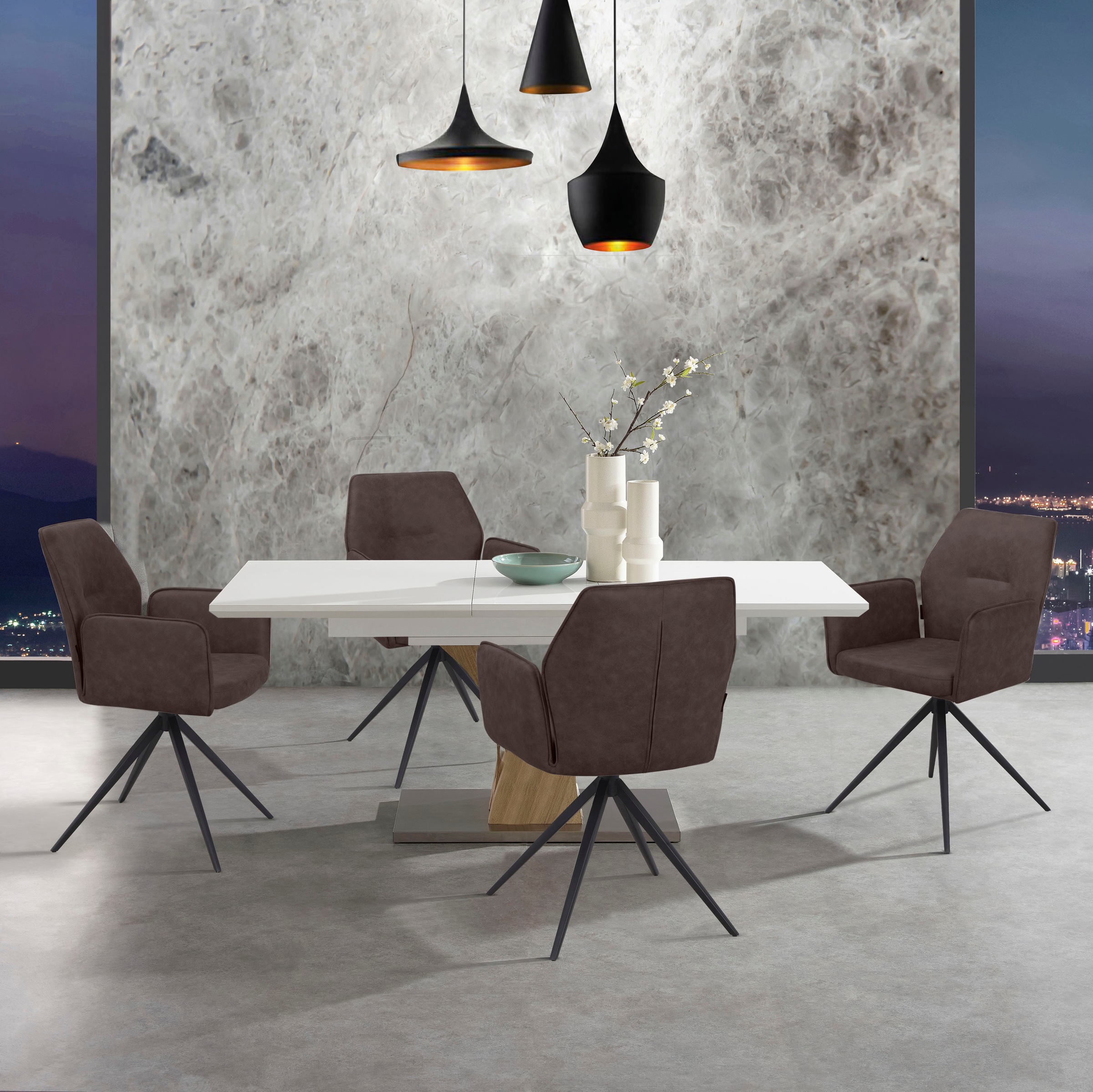 Places of Style Esszimmerstuhl »Ozias«, 2 St., Microfaser, Sitz und Rücken günstig online kaufen