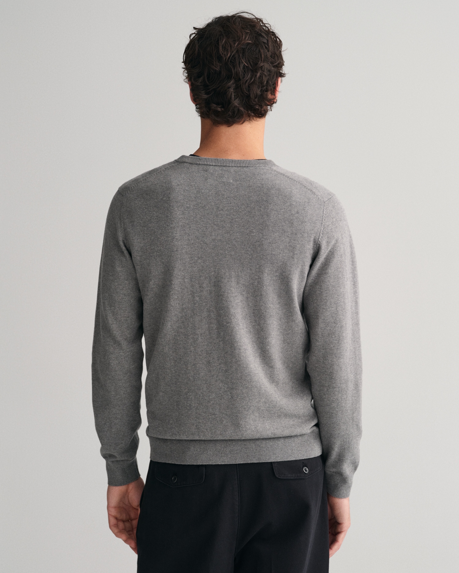 Gant V-Ausschnitt-Pullover »Classic Cotton V-Neck«, Premium Strickjersey aus weicher 100% Baumwolle, Übergangspullover