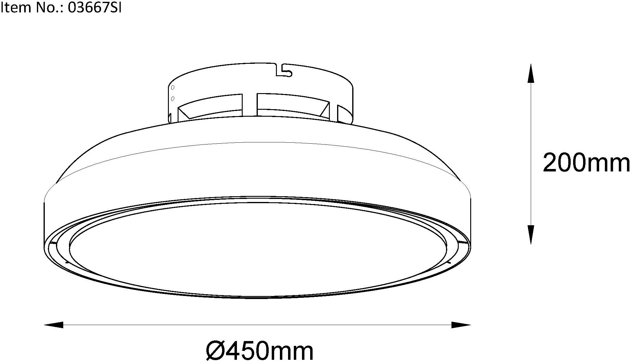 GLOBO LIGHTING Deckenleuchte »CARNEY« LED-Modul 1 Stk. warmweiß - kaltweiß Ventilator opal kühlen-heizen silber CCT 2700-6500K Wohnraumventilator