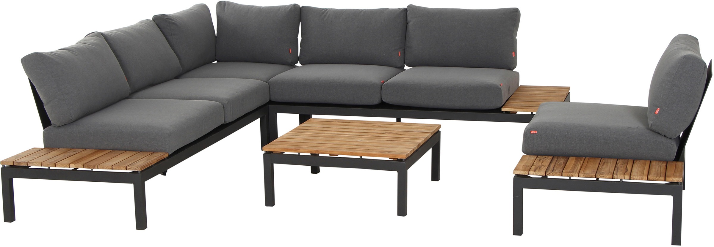 Siena Garden Gartenlounge-Set »Alvida«, (Set, 15 tlg.), best. aus 2 Sofas, 1 Ecksofa, 1 Tisch und 12 Kissen
