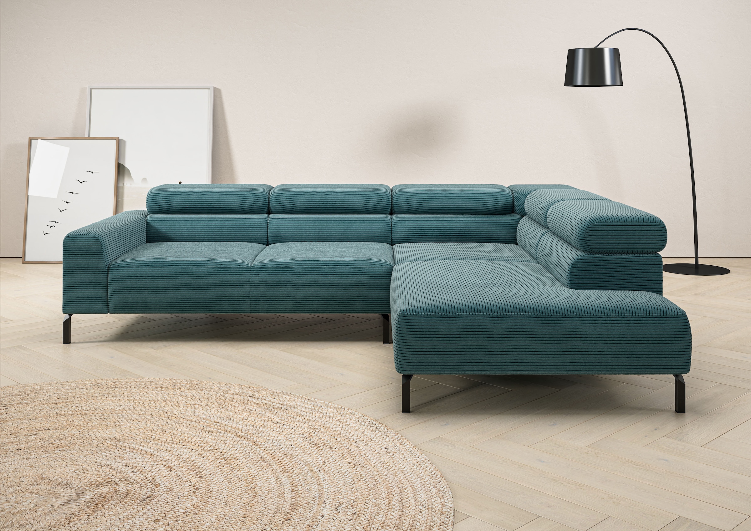 Places of Style Ecksofa »Antonelli, L-Form, inkl. Kopfteilverstellung, Brei günstig online kaufen