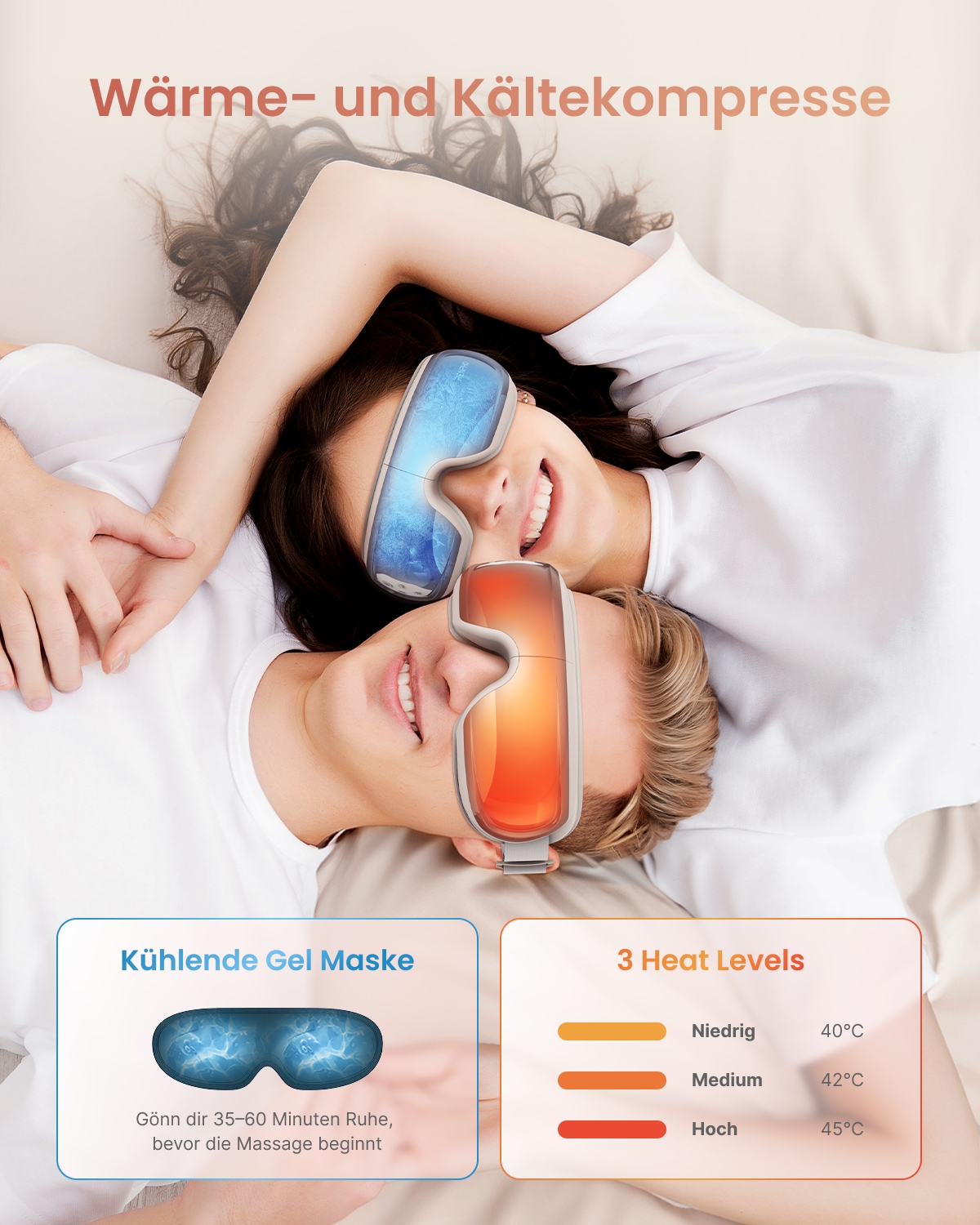 Renpho Gesichtsmassagegerät »Renpho Eyeris 3 Eye massager G010V«, Sprachgesteuertes Pflegeerlebnis mit Wärme, Kühlung und Akupressur