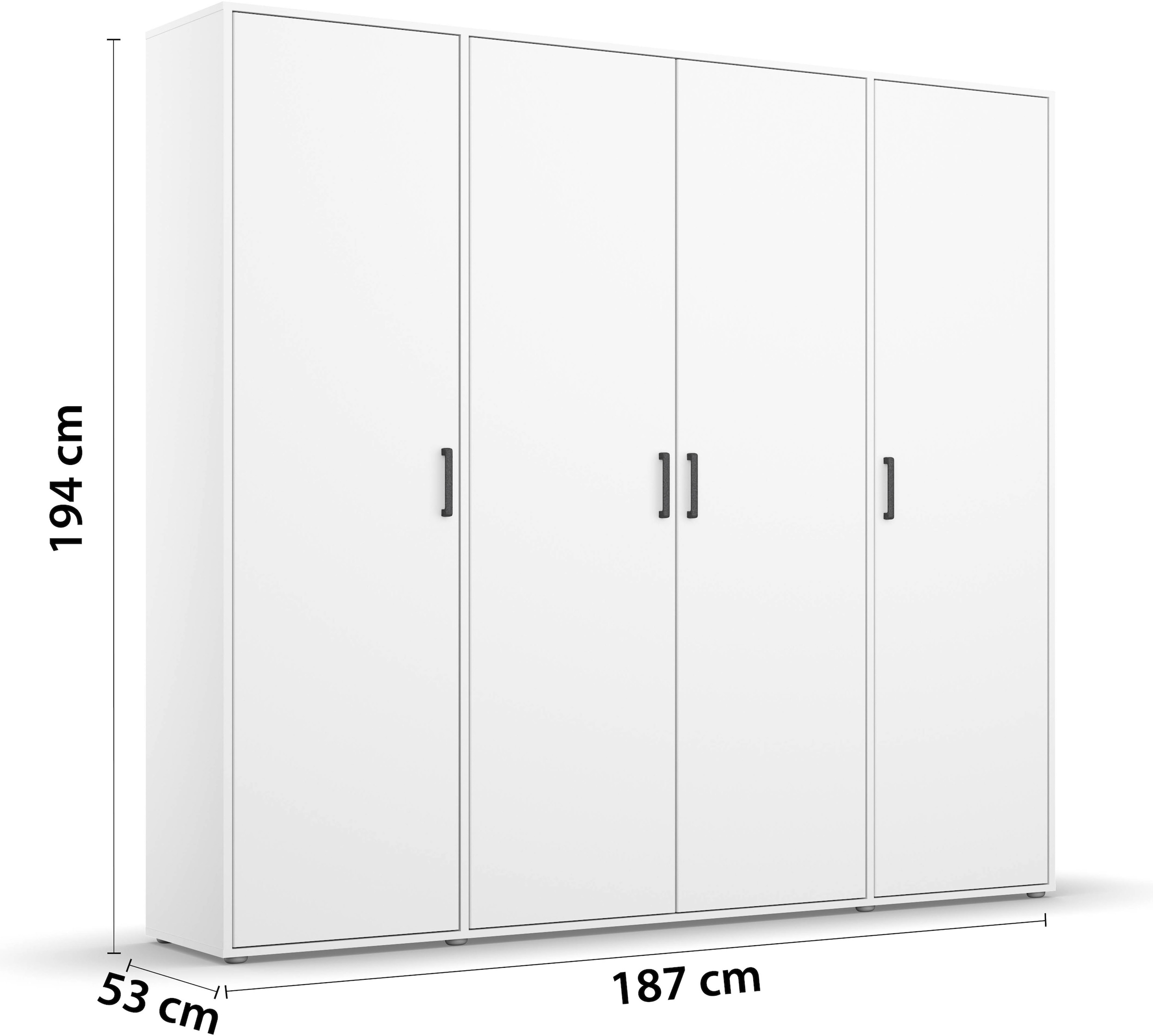 rauch Kleiderschrank »VOYAGER Otto´s Choice Garderobe Wäscheschrank TOPSELLER Schlafzimmer«, (in 3 verschiedenen Ausstattungen BASIC/CLASSIC/PREMIUM), Schrank mit modernen Griffen in viel Stauraum MADE IN GERMANY