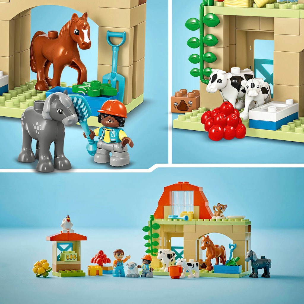LEGO® Konstruktionsspielsteine »Tierpflege auf dem Bauernhof (10416), LEGO DUPLO Town«, (74 St.), Made in Europe
