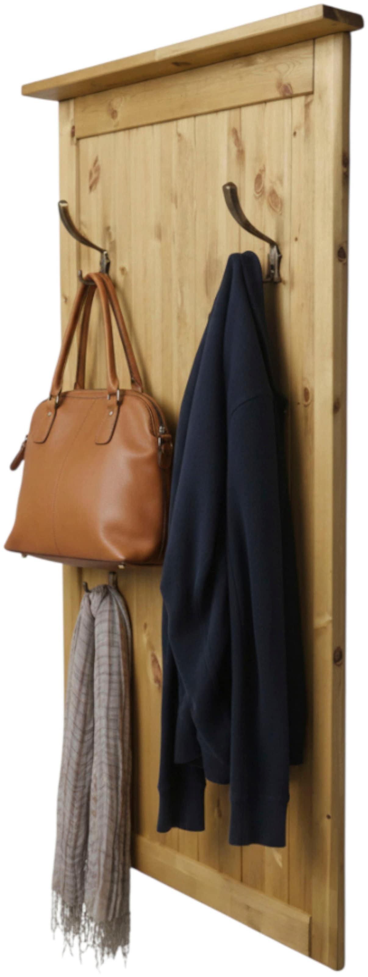 Home affaire Garderobenpaneel »Juventus« 1 Stk. tlg. aus massiver Kiefer, 4 Doppelhaken