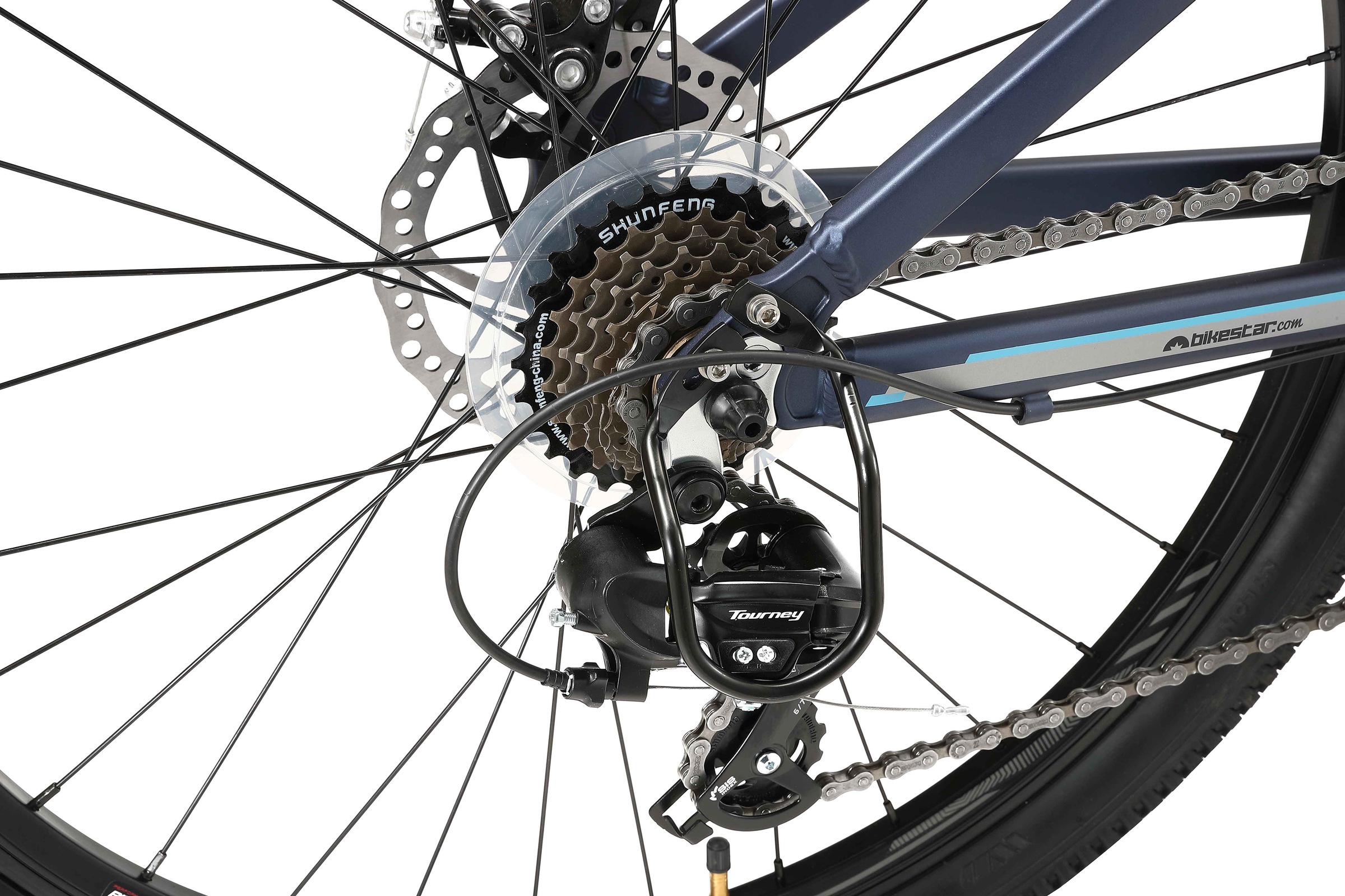 Bikestar Mountainbike, 21 Gang, Shimano, RD-TY300 Schaltwerk, Kettenschaltung, für Damen und Herren, Kettenschaltung