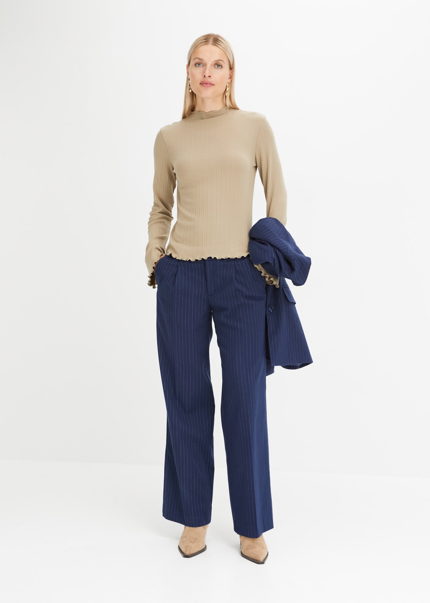 bonprix Langarmshirt »Geripptes Langarmshirt«, Geripptes Langarmshirt
