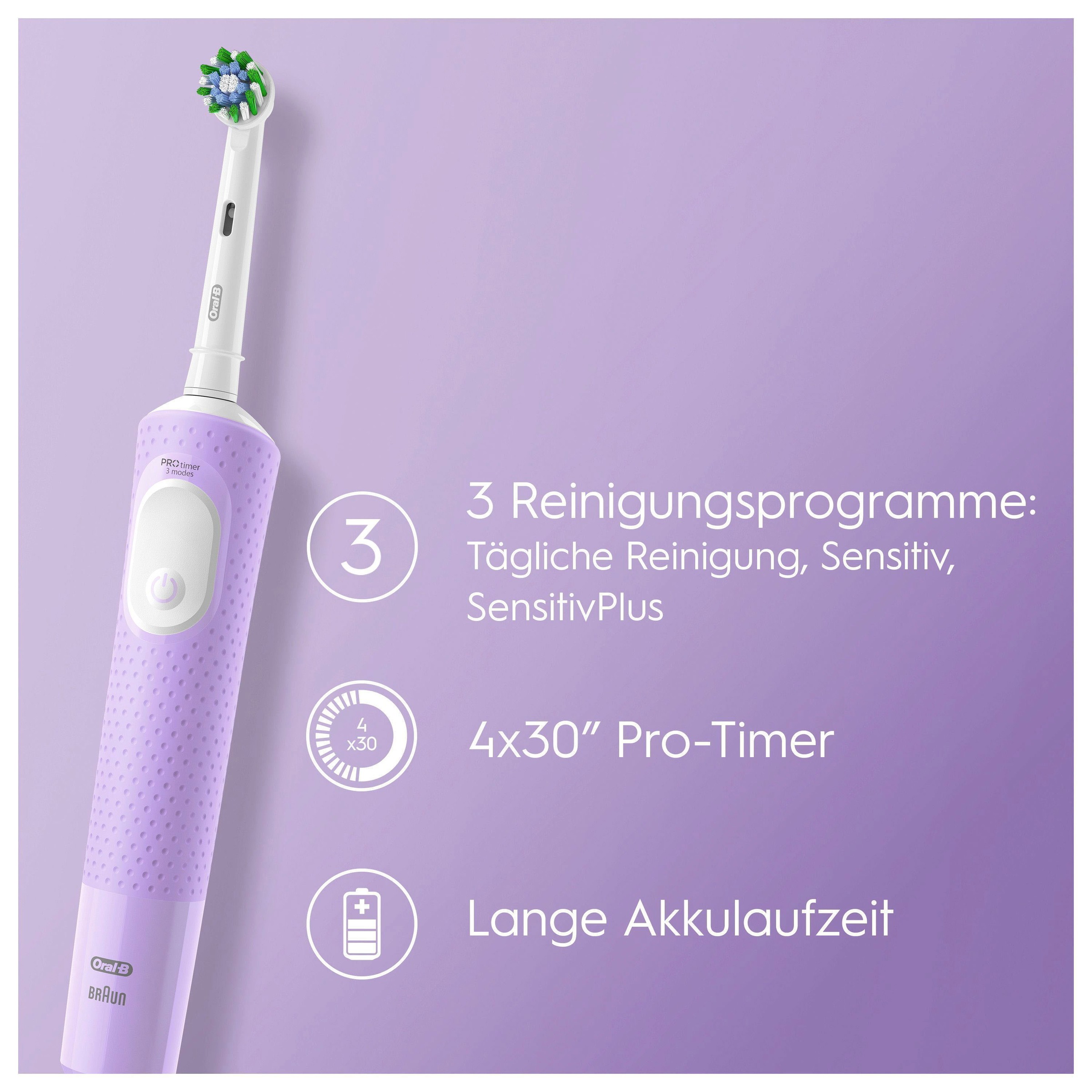 Oral-B Elektrische Zahnbürste »Vitality Pro«, 1 St. Aufsteckbürsten, 3 Putzmodi