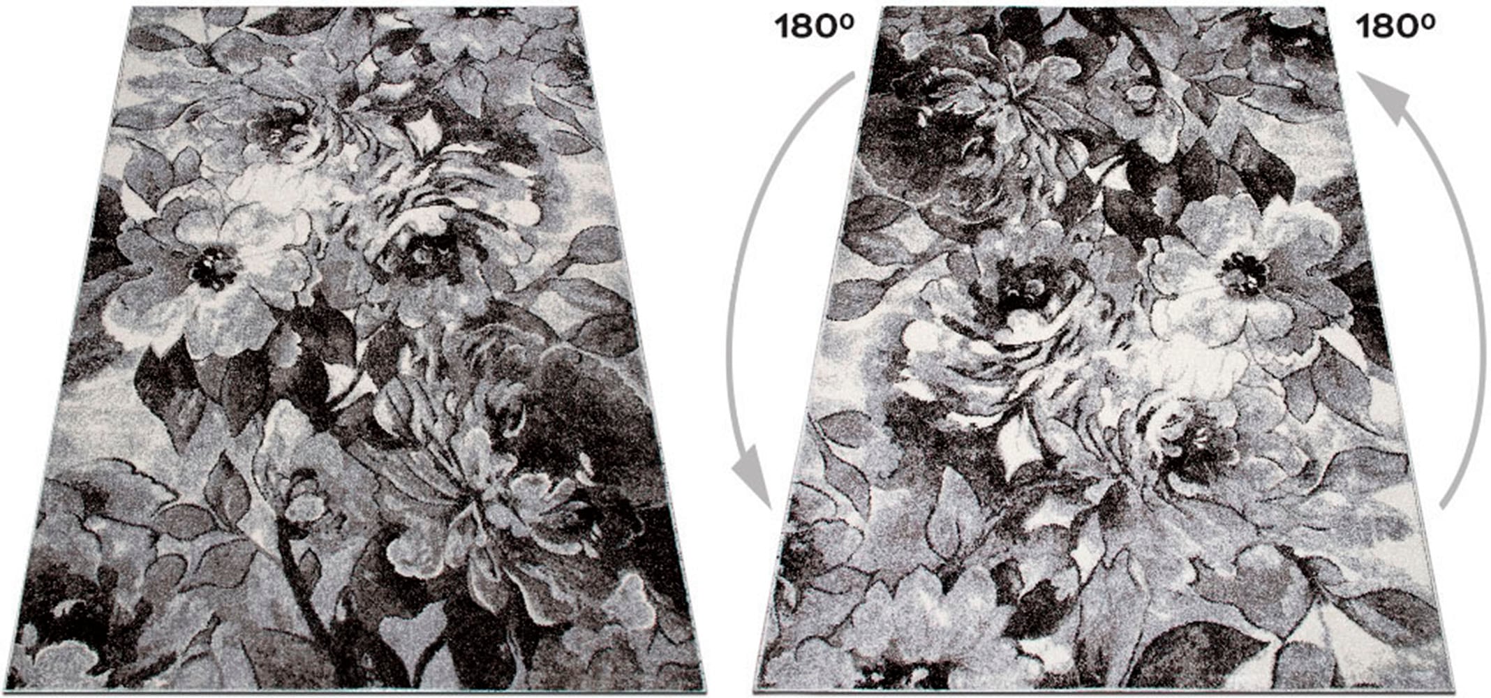 my home Teppich »Almrose«, rechteckig, 9 mm Höhe, mit besonders weichem Flor, Blumen Muster, florales Design, Kurzflor