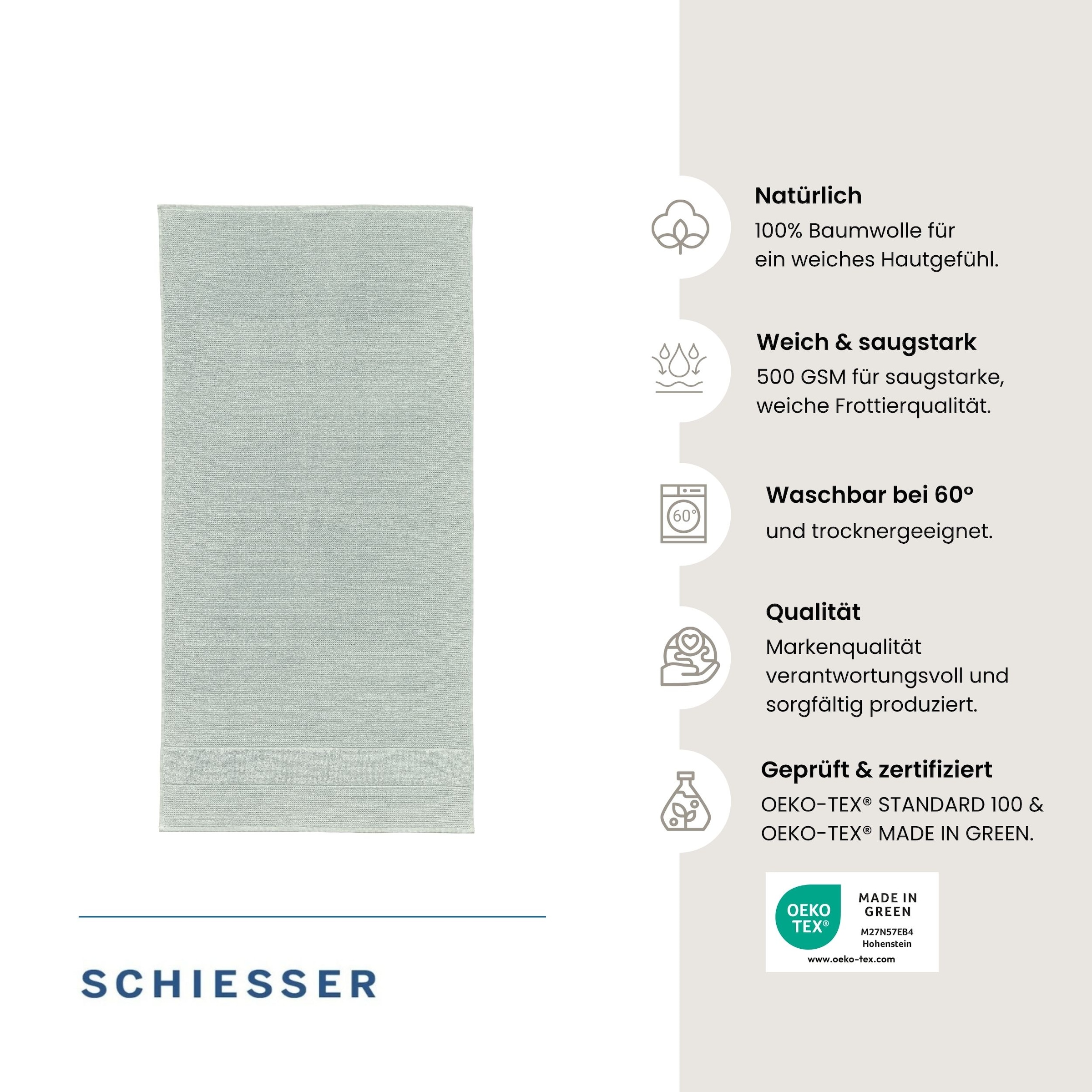 Schiesser Saunatuch »Turin in angesagter Reiskornoptik« OEKO-TEX® MADE IN GREEN