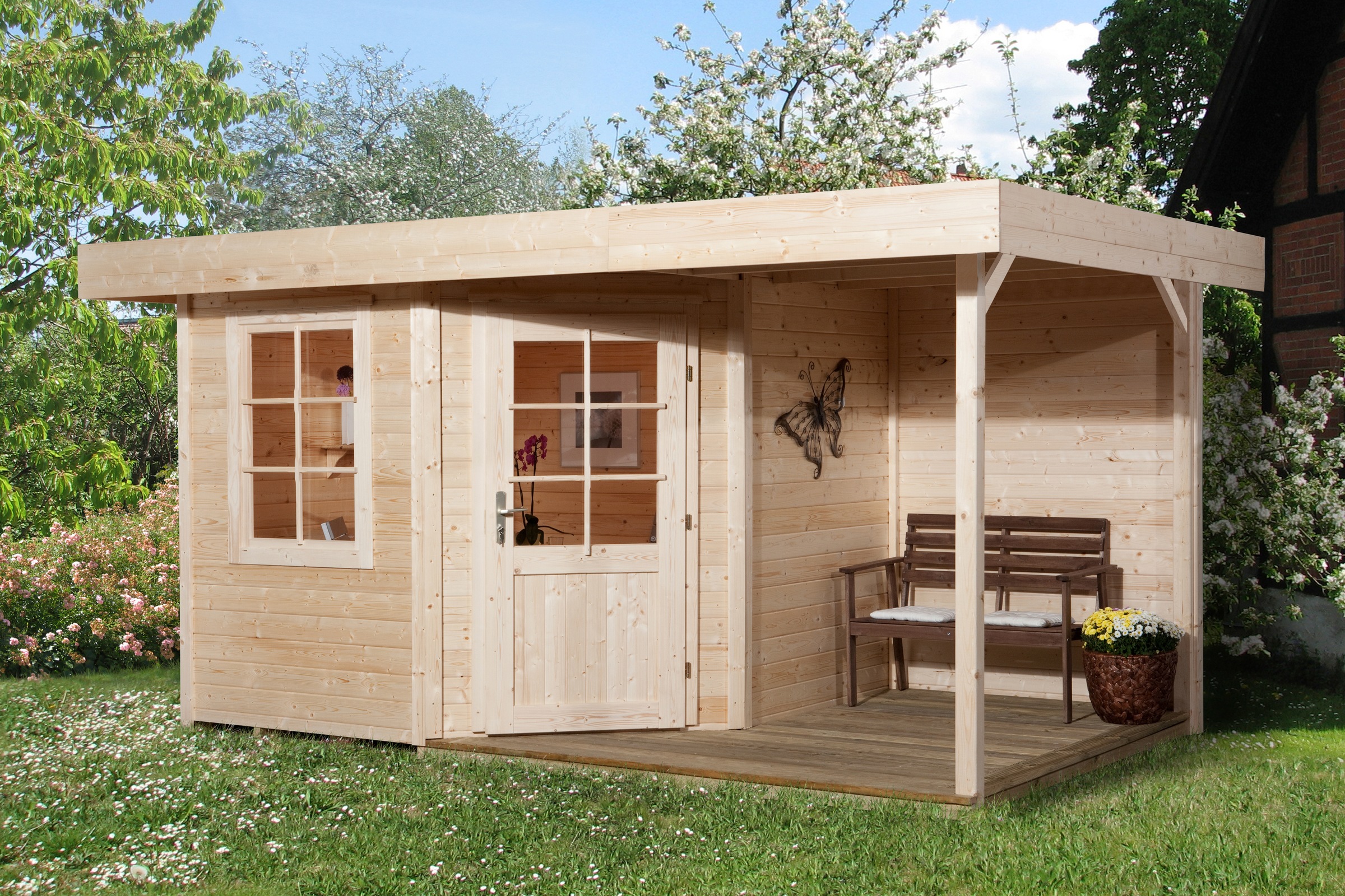 weka Gartenhaus »Designhaus 213A Gr.1«, (Set)