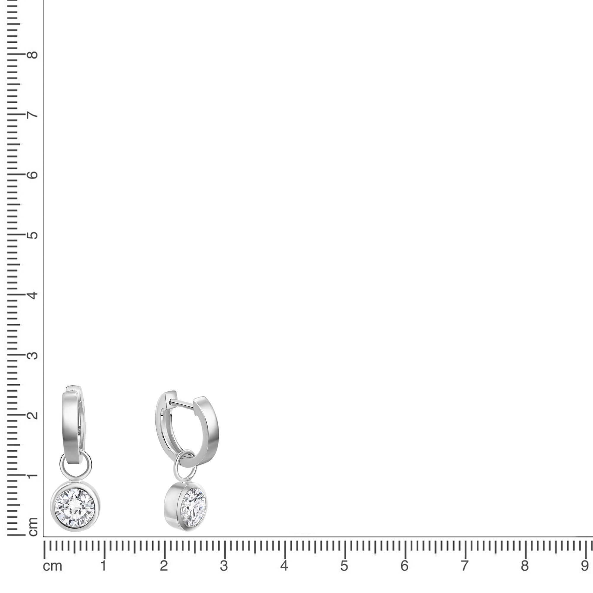Vivance Paar Creolen »925/- Sterling Silber rhodiniert Zirkonia«