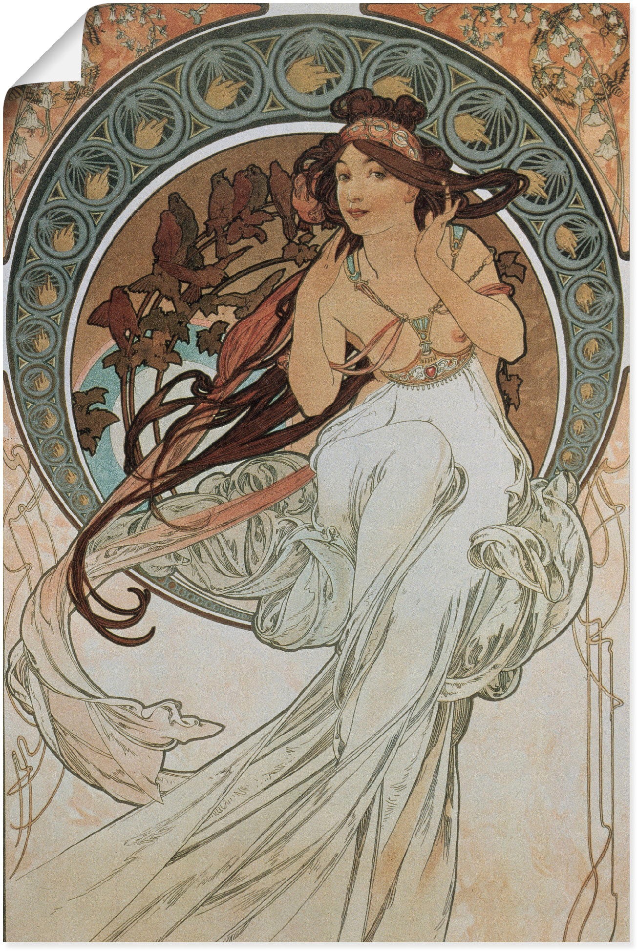 Artland Wandbild »Vier Künste: Die Musik. 1898«, Frau, (1 St.), als Alubild günstig online kaufen