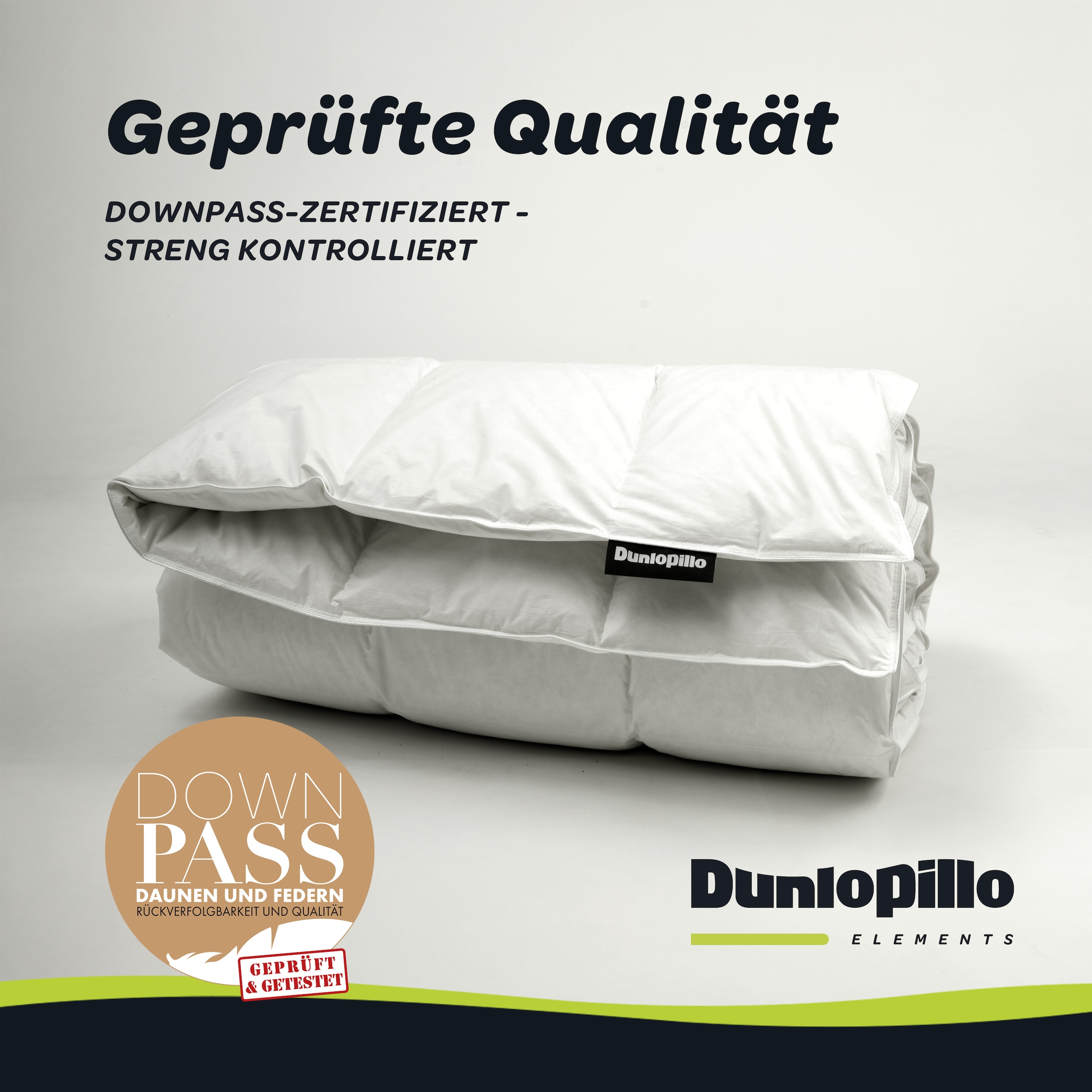 Dunlopillo Daunenbettdecke »Elements "NEUHEIT" Daunenbettdecke 135x200 cm weitere Größen« normal Füllung 60% Daunen & 40% Federn 1 Stk. tlg. Hergestellt in Deutschland