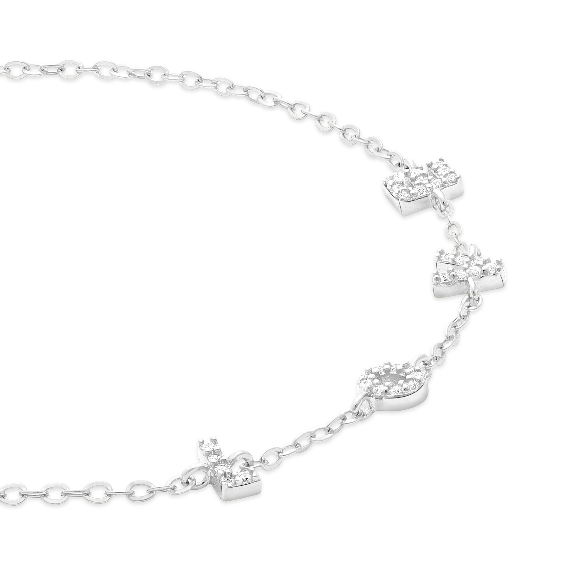 Tamaris Silberarmband »Schmuck Geschenk Silber 925 Armkette Love Letters« mit Zirkonia (synth.)