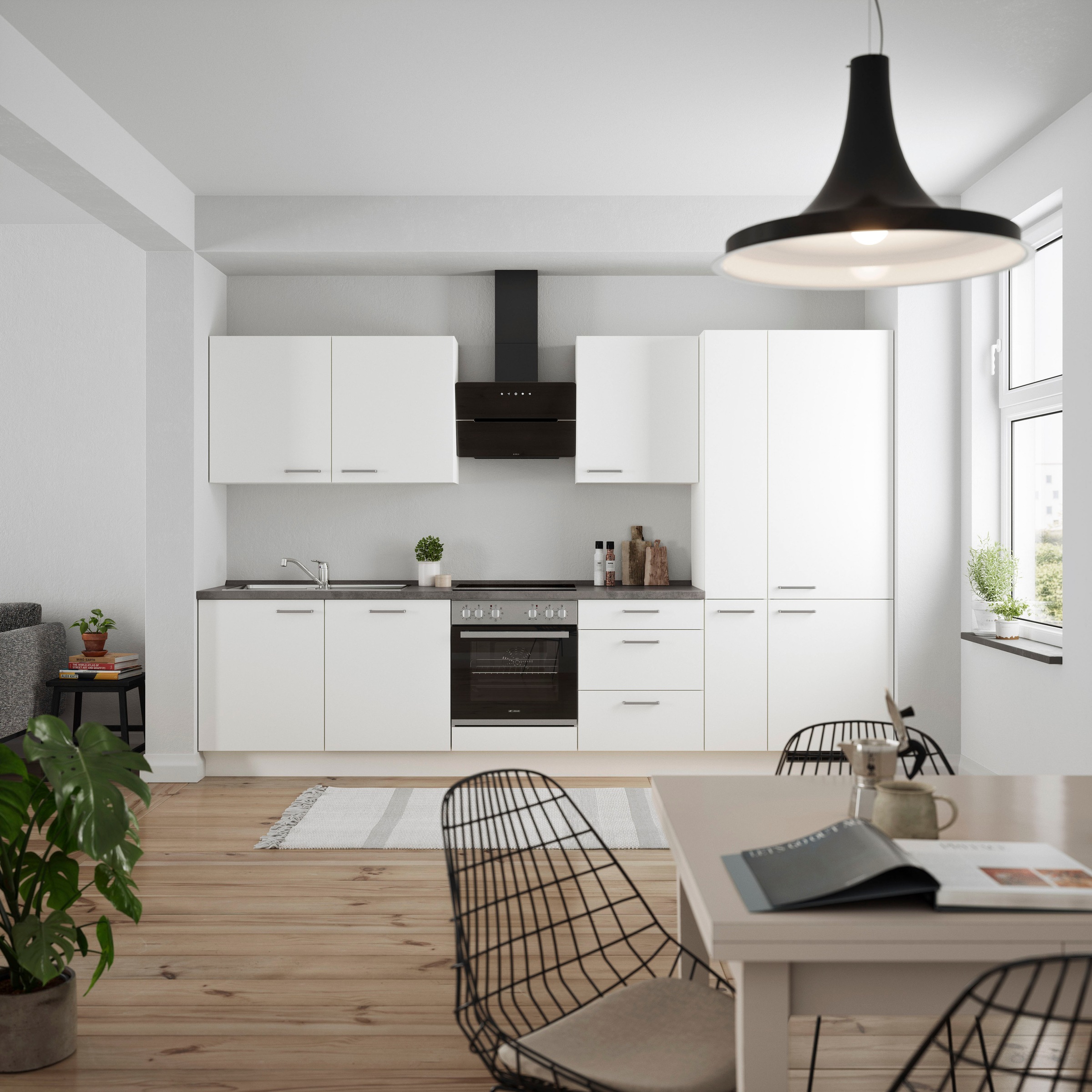 nobilia® Küchenzeile »"Touch II"«, vormontiert, Ausrichtung wählbar, Breite 330 cm, wahlw. mit E-Geräten