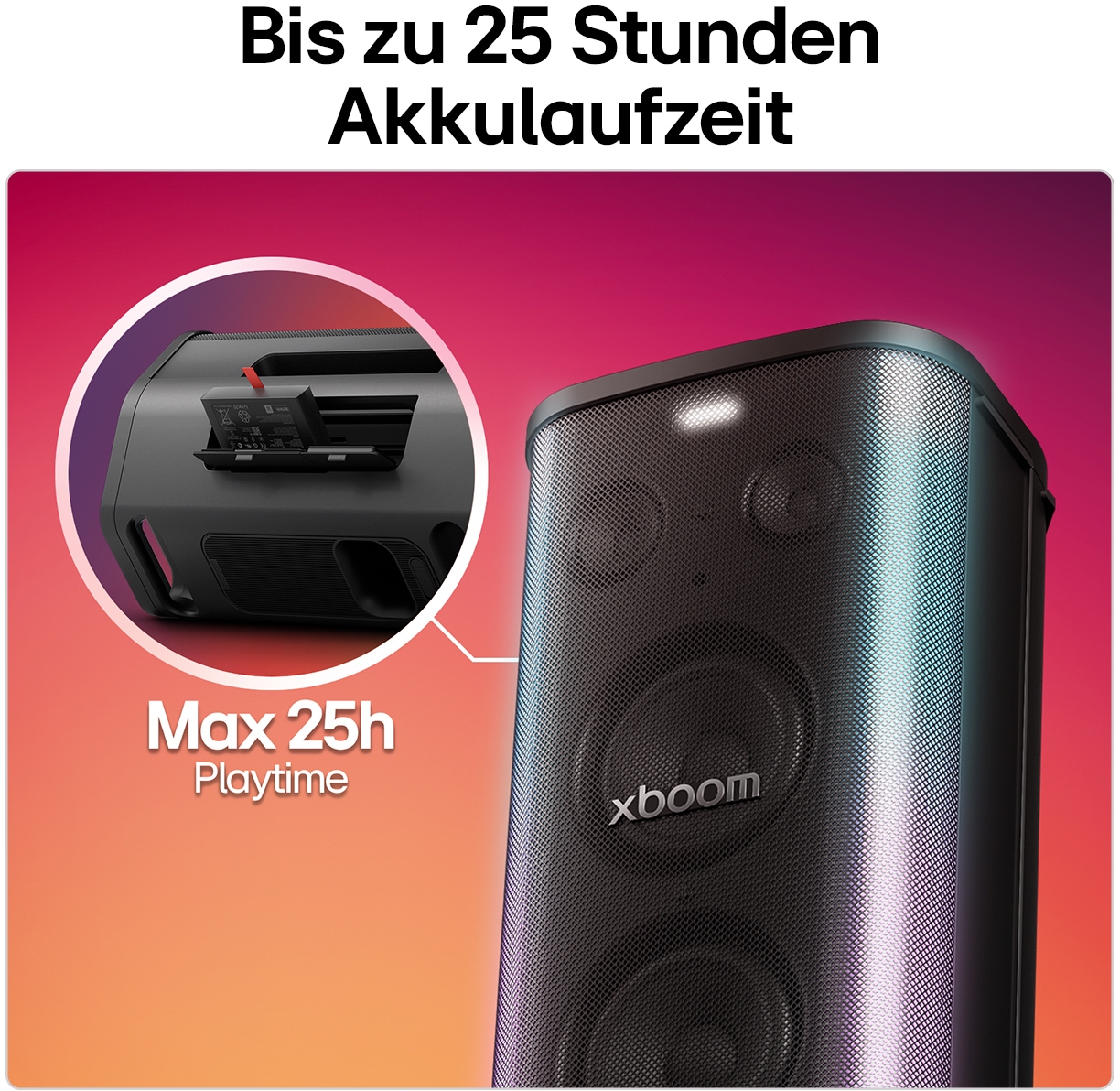 LG Bluetooth-Lautsprecher »xboom Stage 501« 2.2 (Bluetooth Bassregelung | Beleuchtungseffekte | Lautstärkeregelung | Pairing | Wireless Party Connect 220 W)