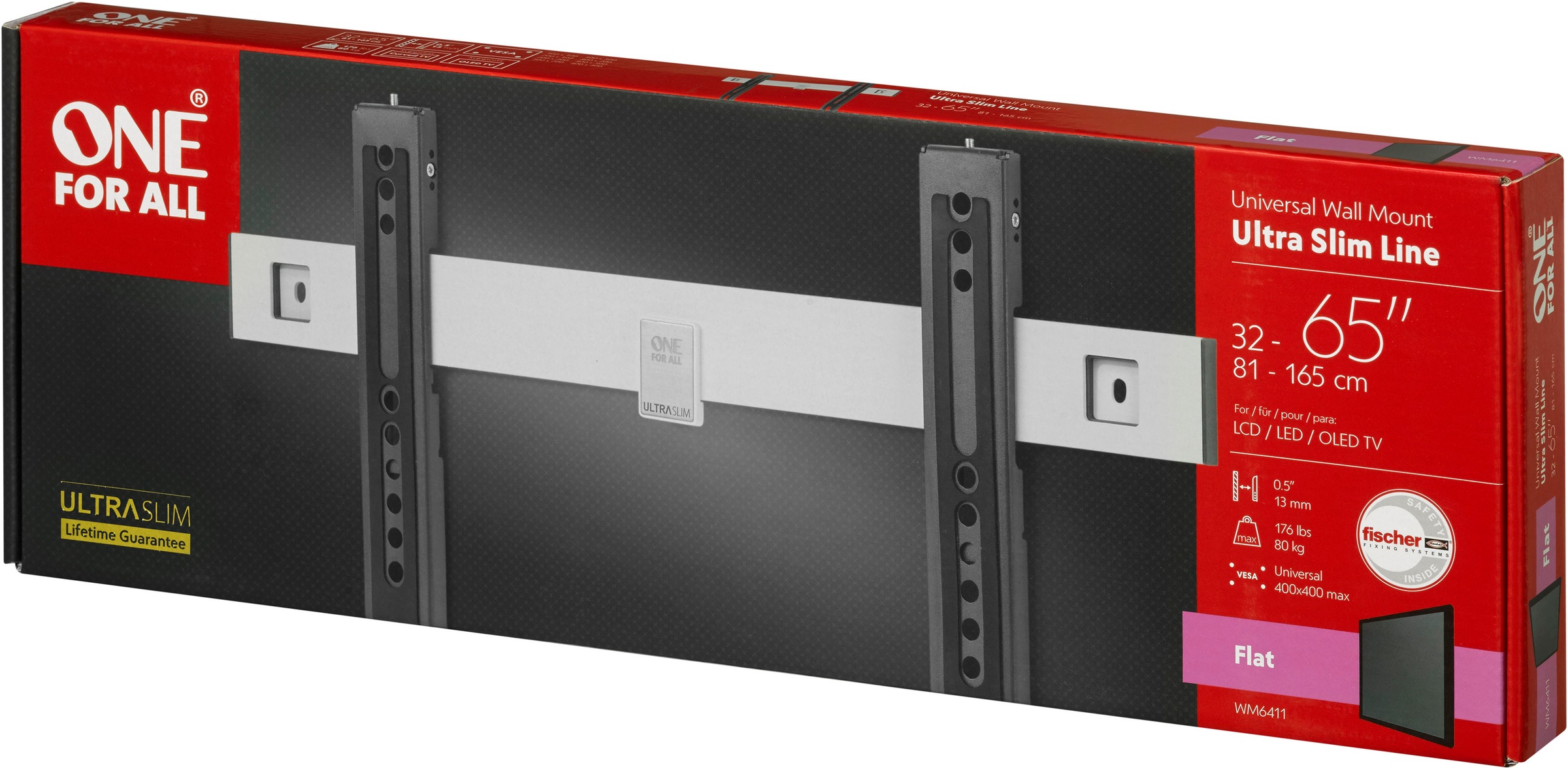 One for All TV-Wandhalterung »Ultraslim Flat WM 6411« bis 165,1 cm Zoll günstig online kaufen