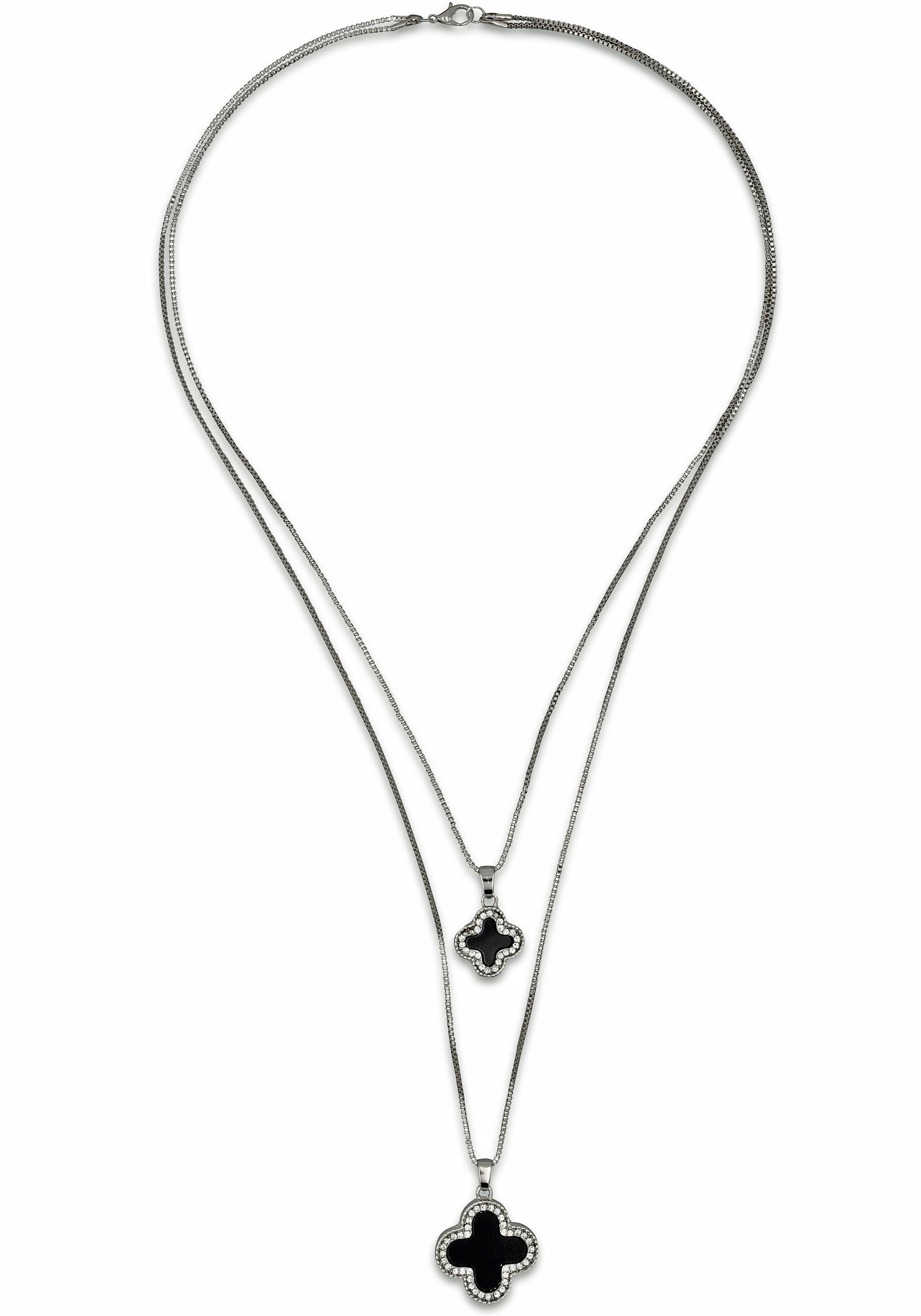 Firetti Kette mit Anhänger »Kreuz, zweireihig«, mit Glasstein
