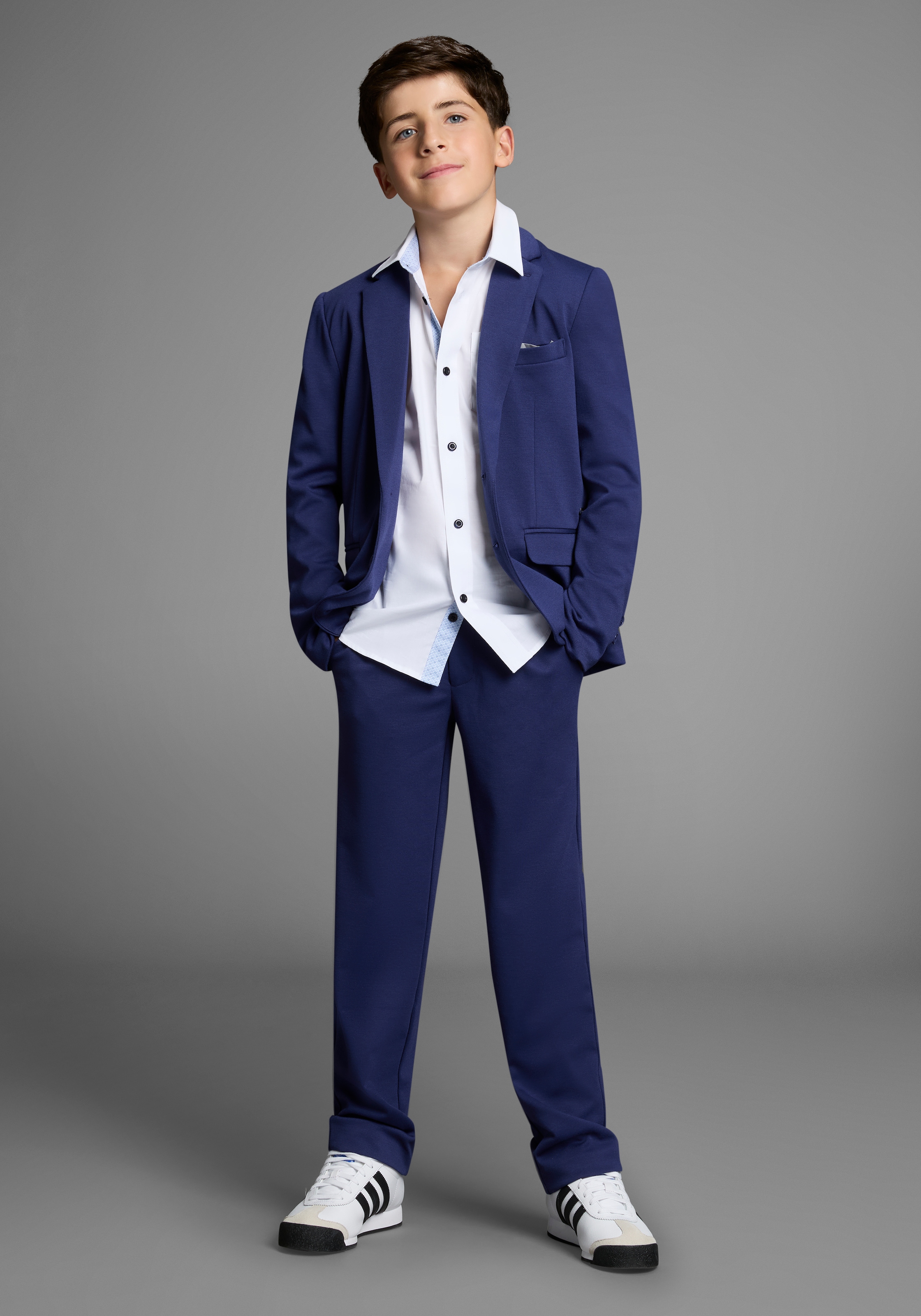 BRUNO BANANI Anzug »2tlg. Jersey Anzug« Set, Sakko & Hose, 2 tlg. Basic NEU! für TEENS. Eleganter Jersey Anzug blau 164 164 2 teiliger Jersey Anzug...