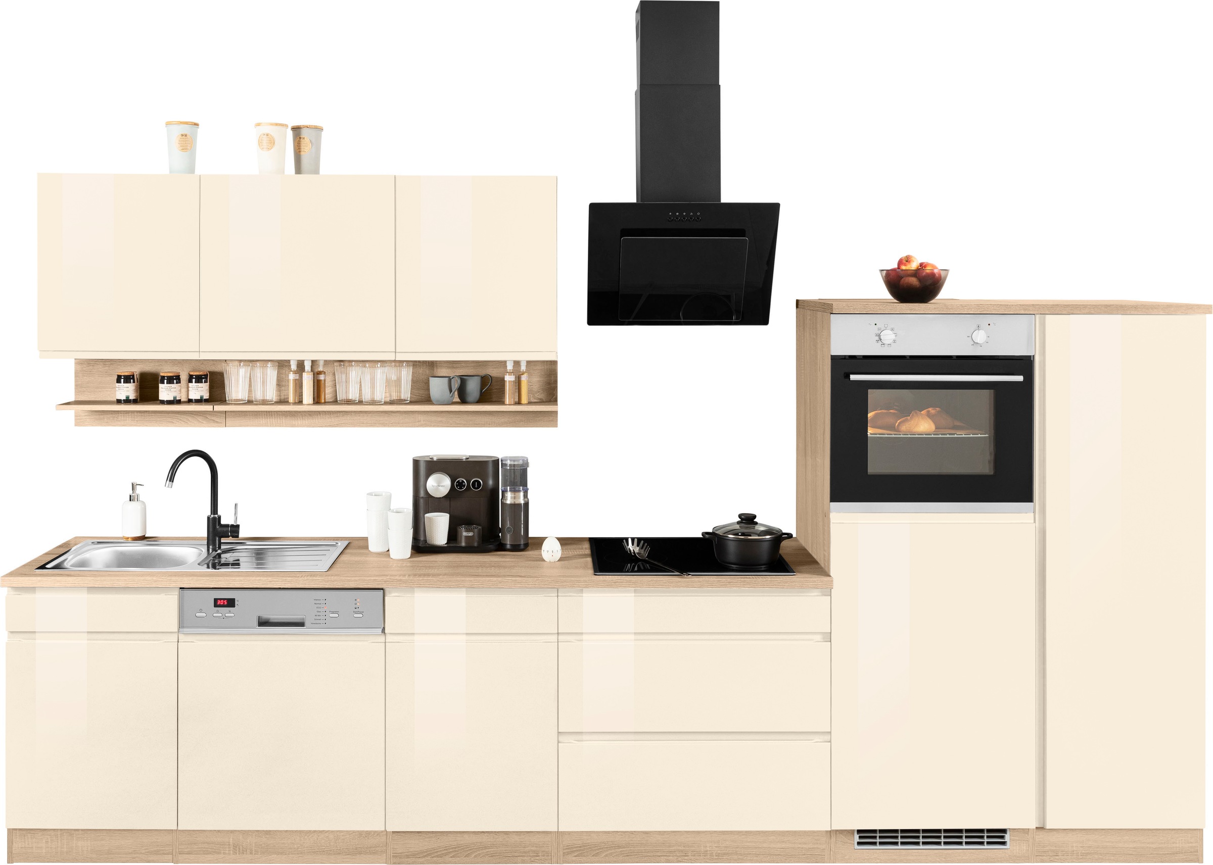 KOCHSTATION Küchenzeile »KS-Virginia«, Breite 350 cm, ohne E-Geräte